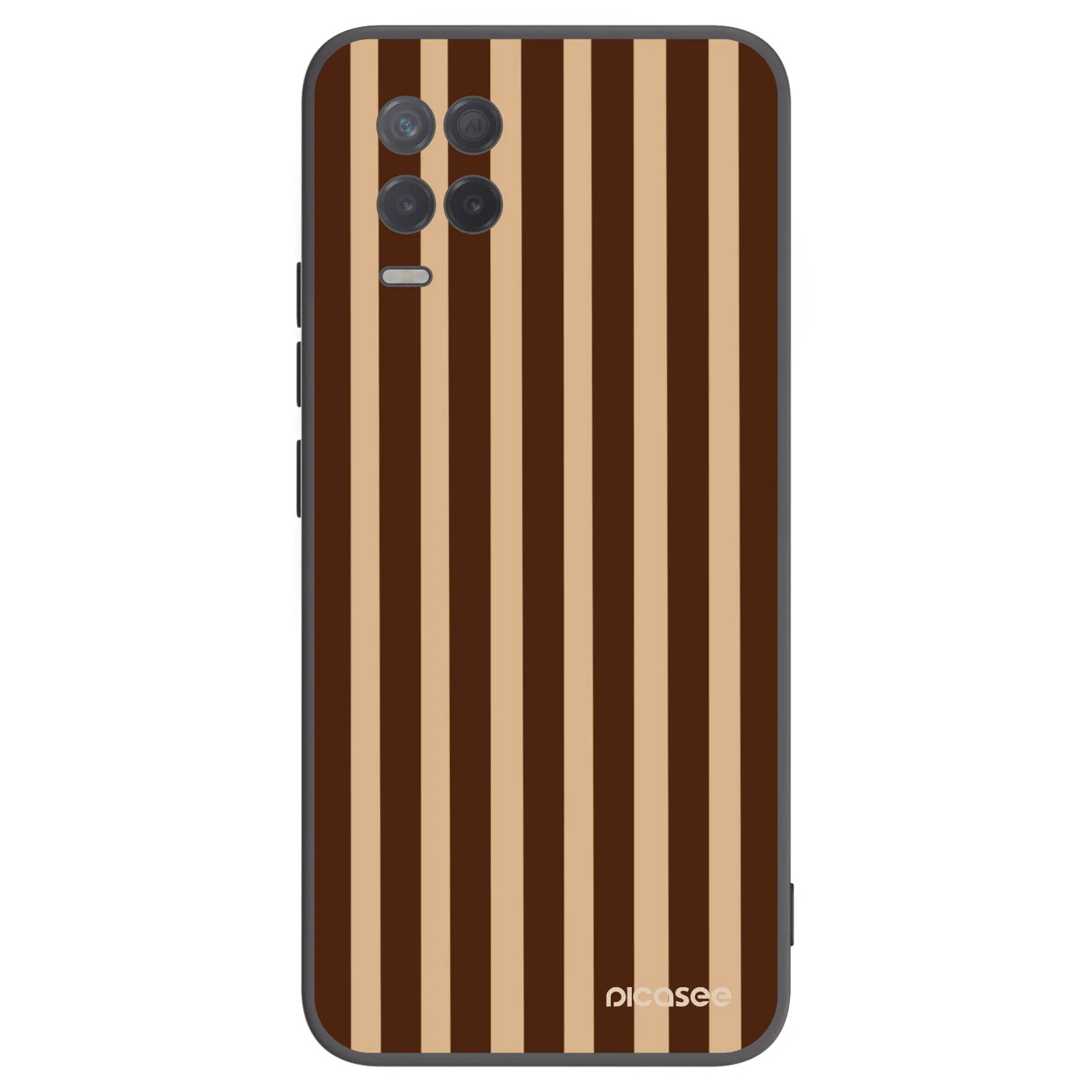 Picasee silikónový čierny obal pre Realme 8 5G - Brown lines