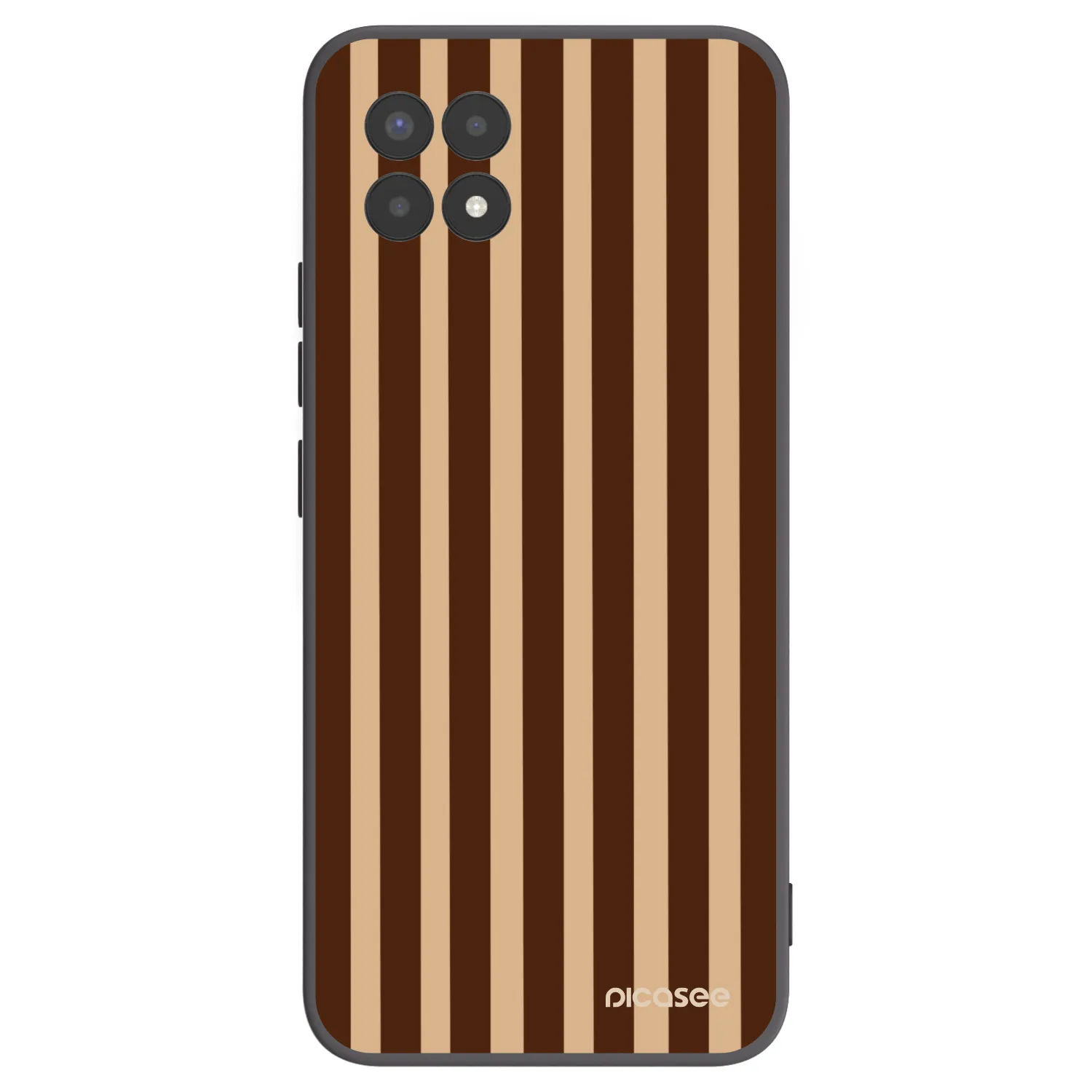Picasee silikónový čierny obal pre Realme 8i - Brown lines