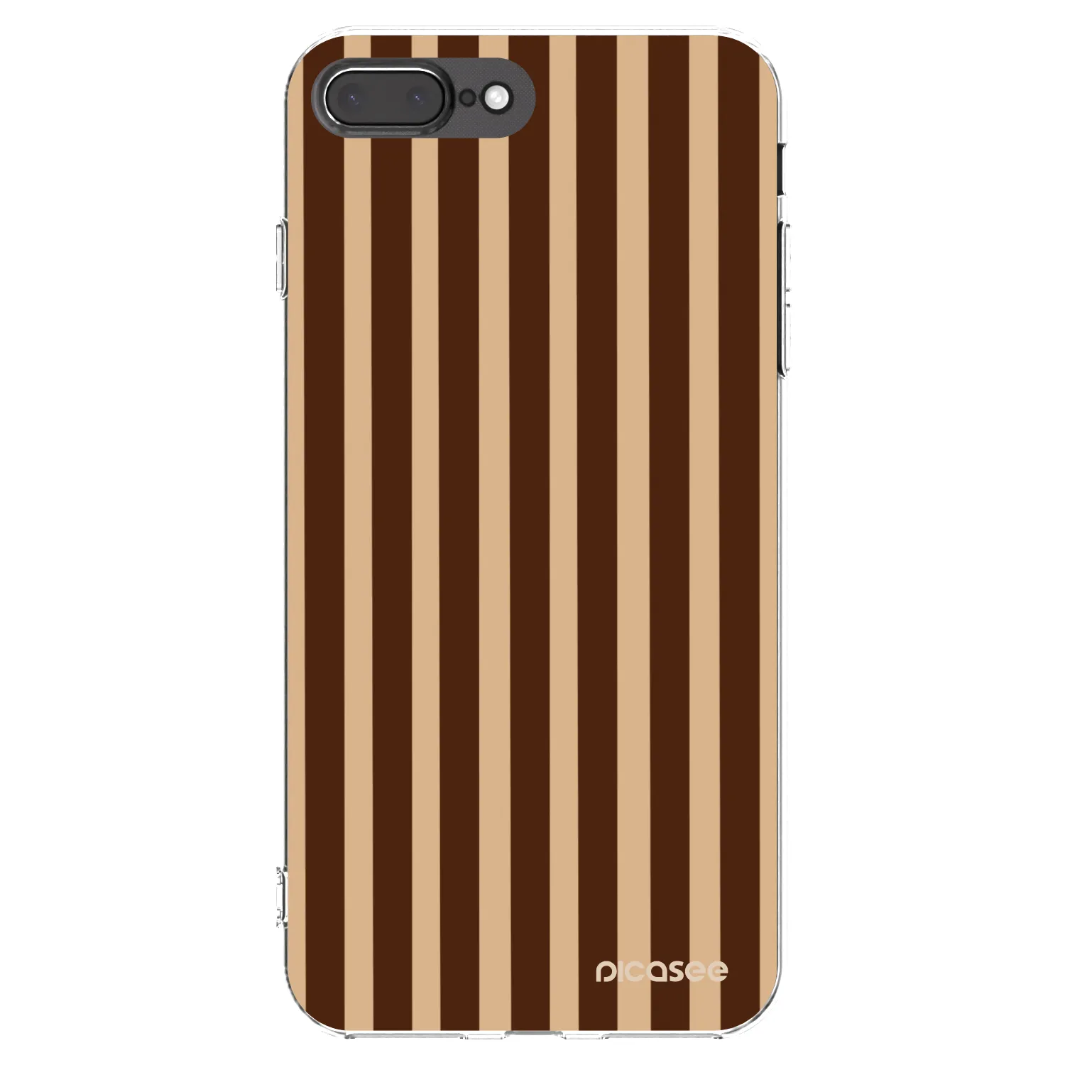 Picasee silikónový prehľadný obal pre Apple iPhone 7 Plus - Brown lines