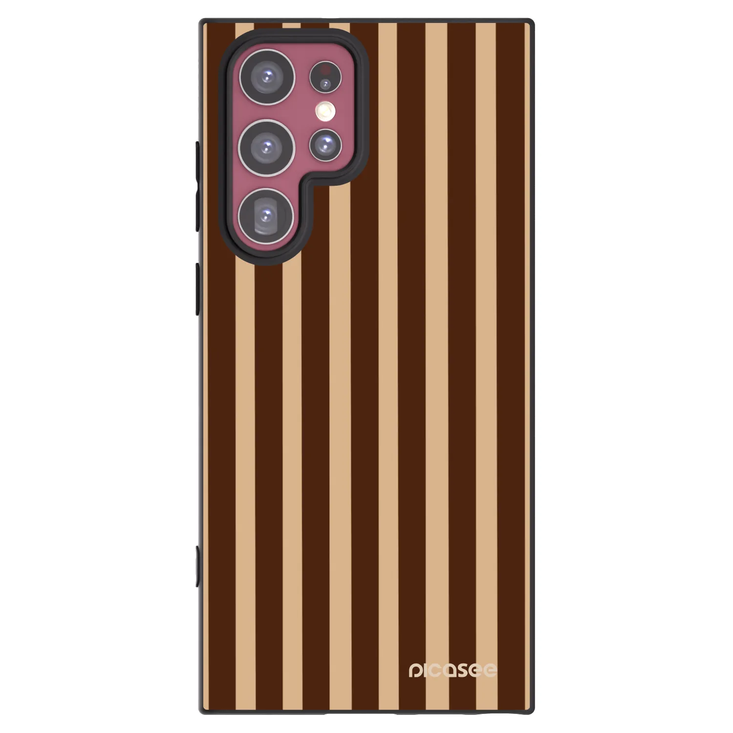 Picasee silikónový čierny obal pre Samsung Galaxy S22 Ultra 5G - Brown lines