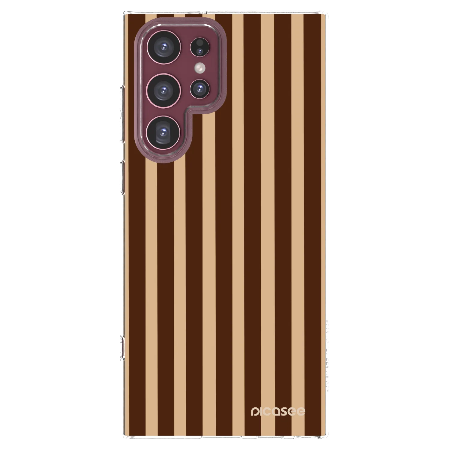 Picasee silikónový prehľadný obal pre Samsung Galaxy S22 Ultra 5G - Brown lines