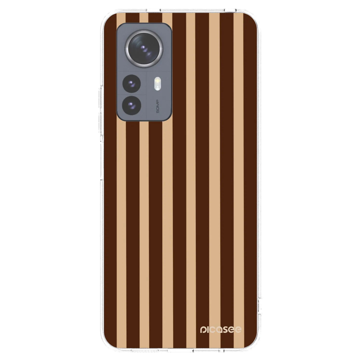 Picasee silikónový prehľadný obal pre Xiaomi 12 Pro - Brown lines