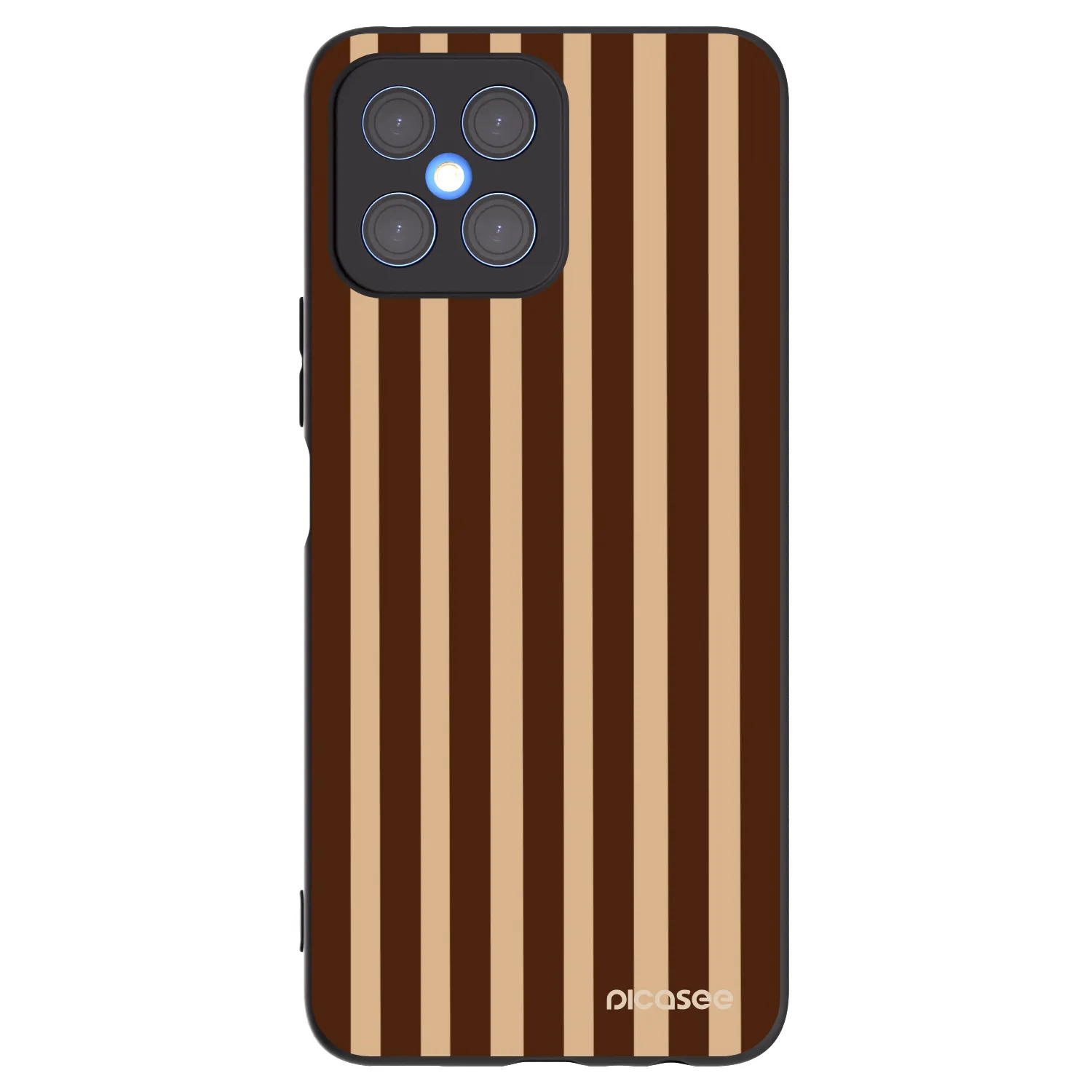 Picasee silikónový čierny obal pre Honor X8 4G - Brown lines
