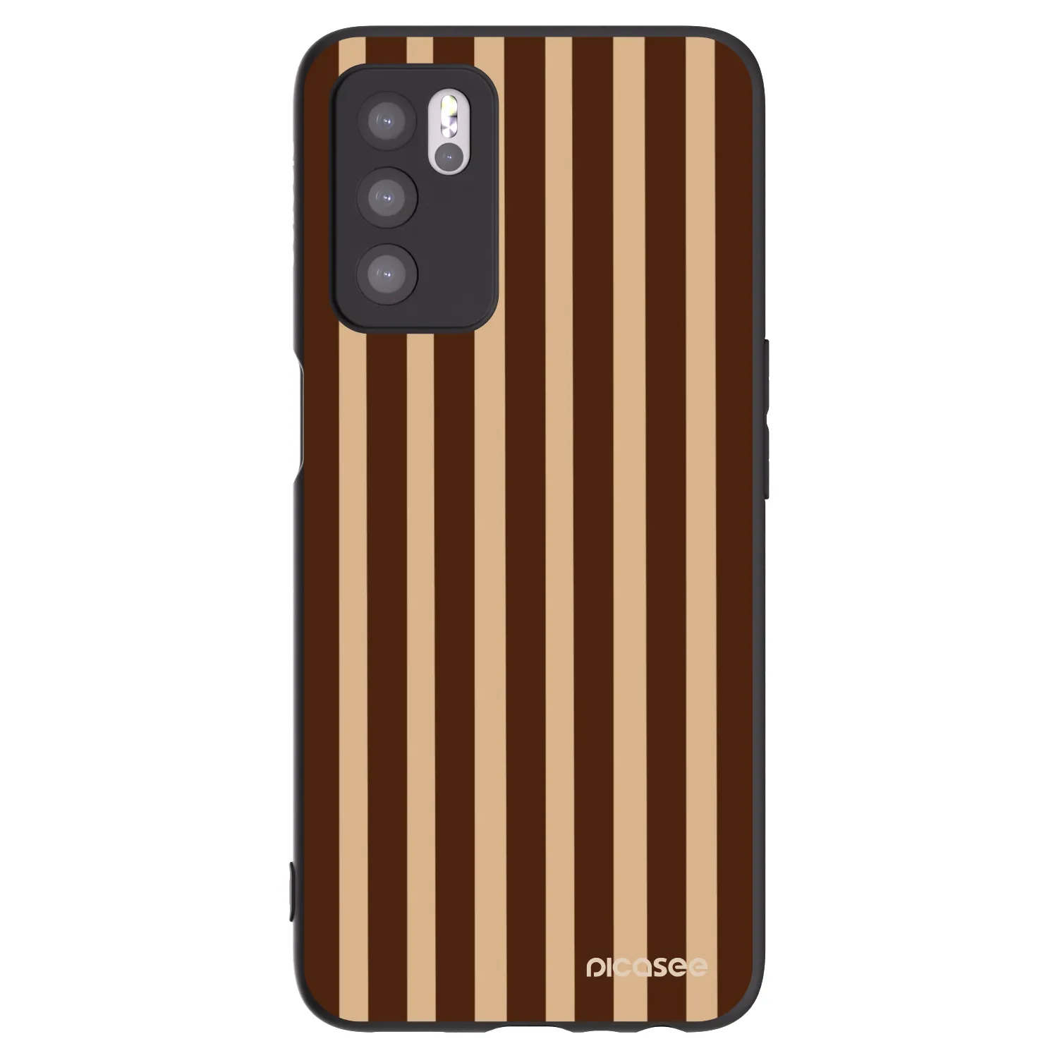 Picasee silikónový čierny obal pre OPPO A16s - Brown lines