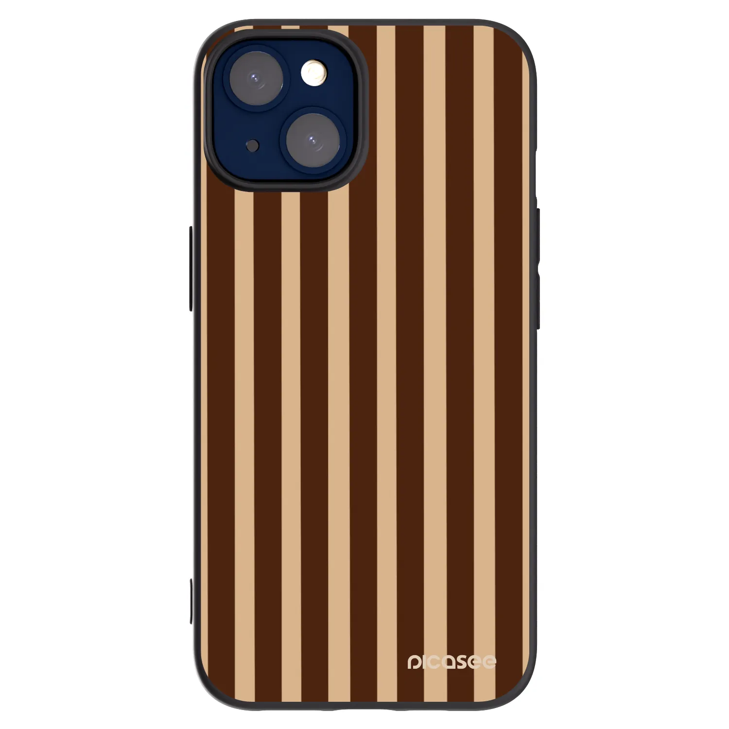 Picasee silikónový čierny obal pre Apple iPhone 14 - Brown lines
