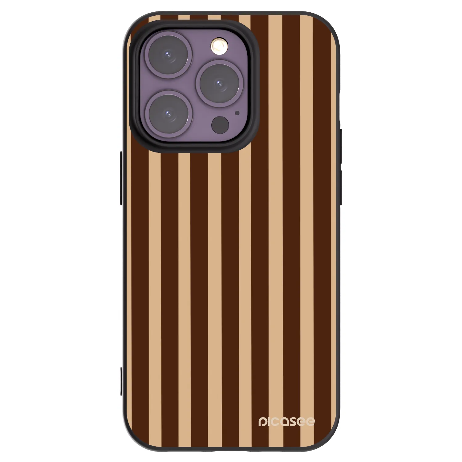Picasee silikónový čierny obal pre Apple iPhone 14 Pro - Brown lines