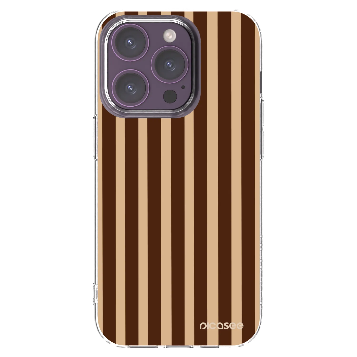 Picasee silikónový prehľadný obal pre Apple iPhone 14 Pro - Brown lines