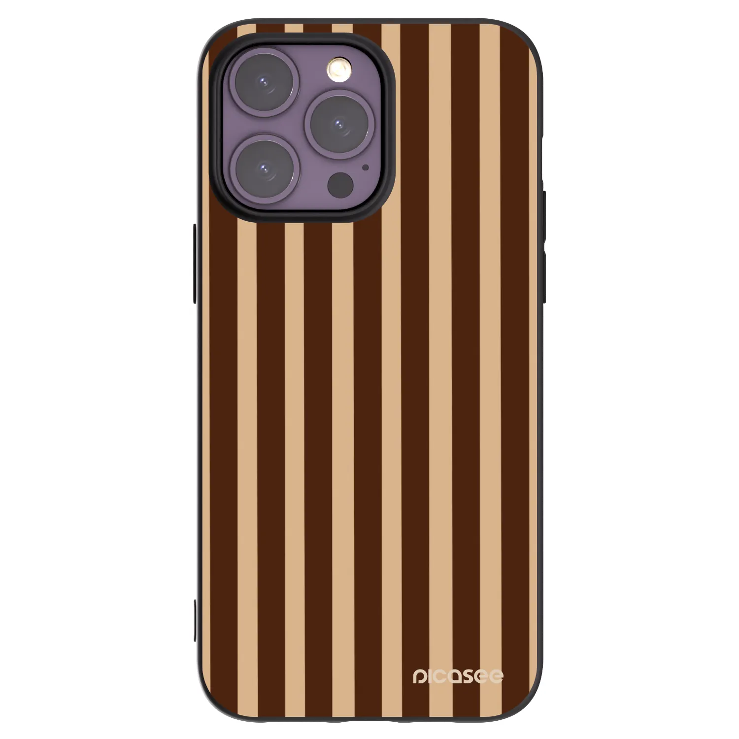 Picasee silikónový čierny obal pre Apple iPhone 14 Pro Max - Brown lines