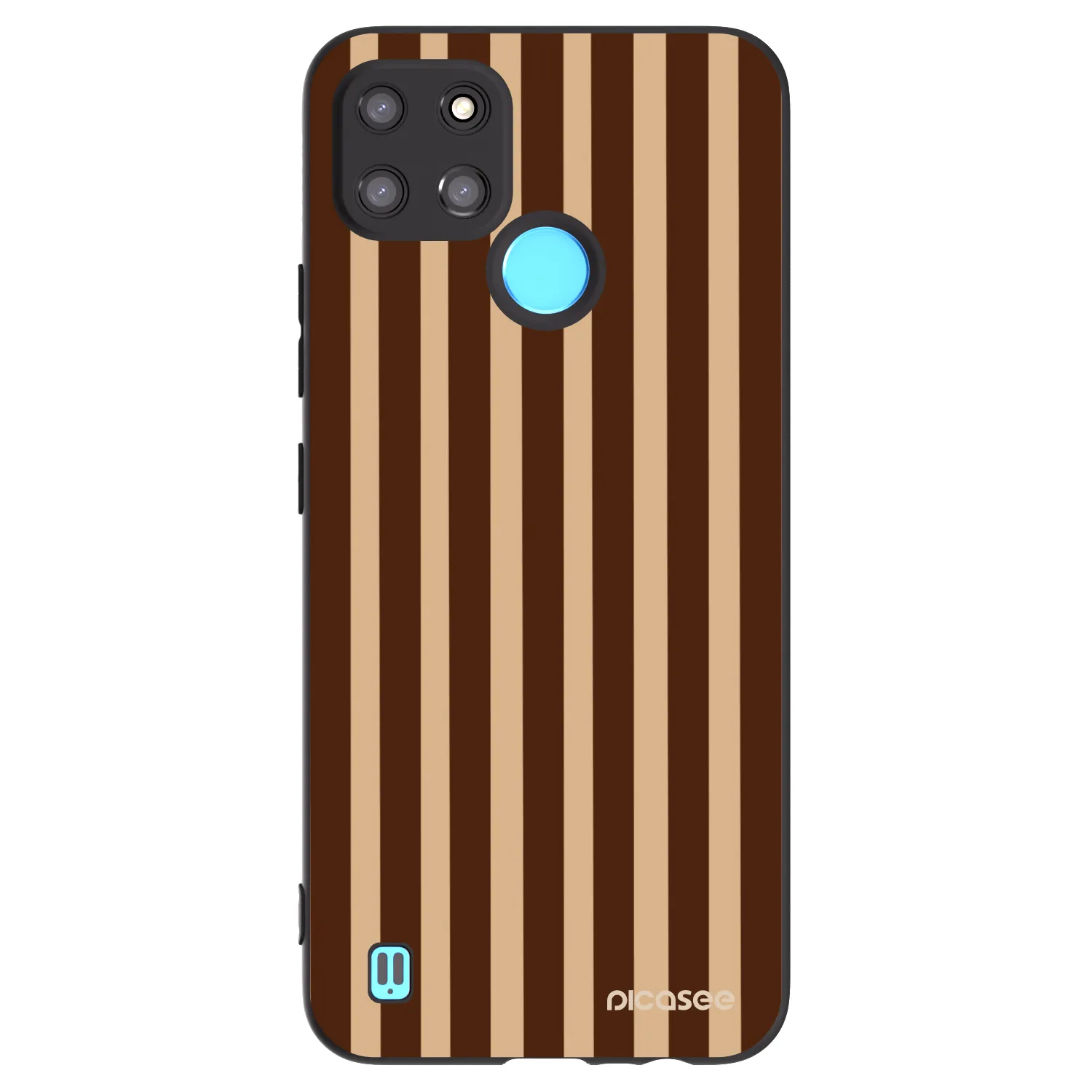 Picasee silikónový čierny obal pre Realme C21Y - Brown lines