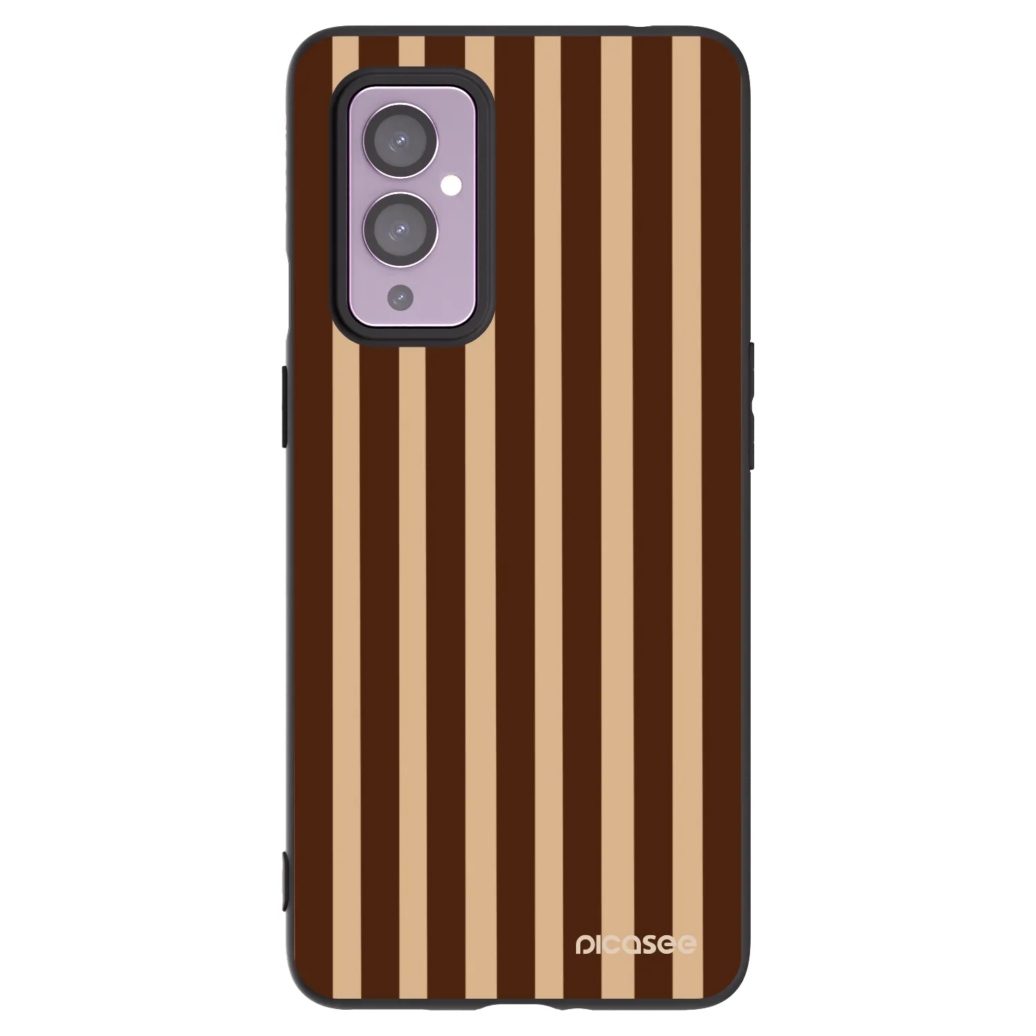 Picasee silikónový čierny obal pre OnePlus 9 - Brown lines