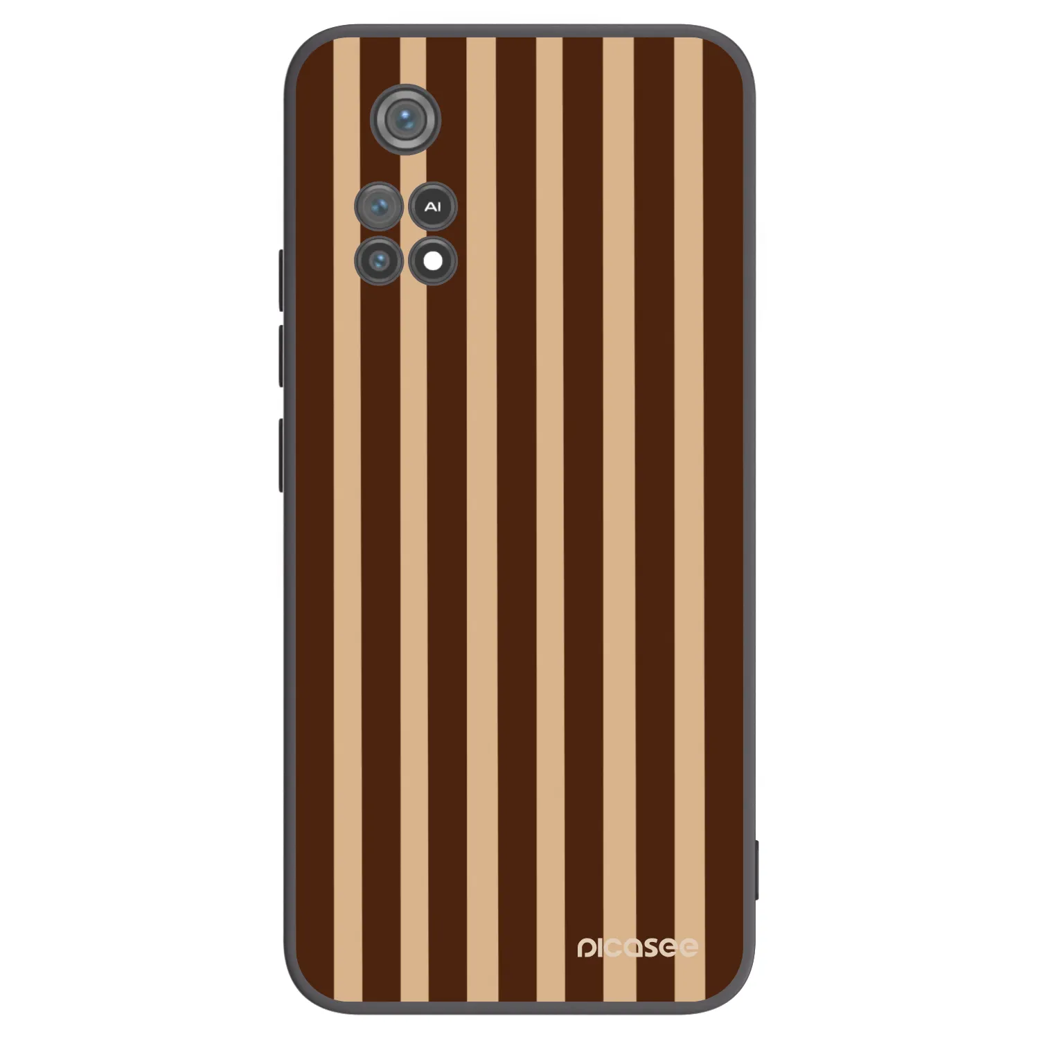 Picasee silikónový čierny obal pre Xiaomi Poco M4 Pro - Brown lines