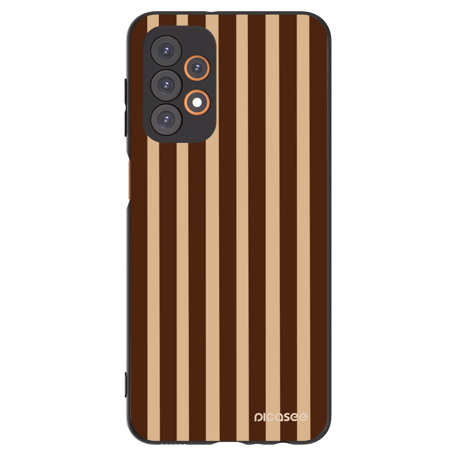 Picasee silikónový čierny obal pre Samsung Galaxy A23 A235F 4G - Brown lines
