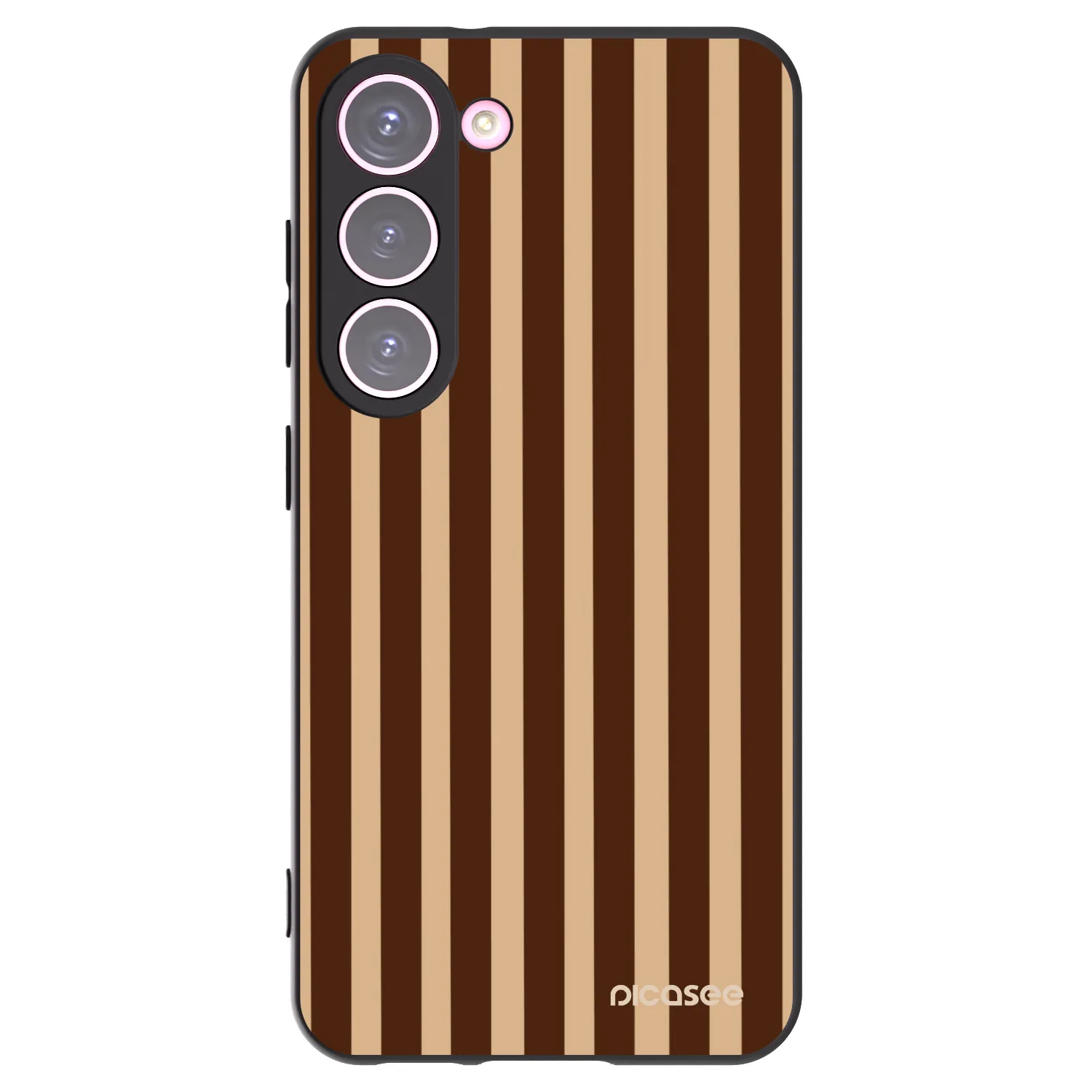 Picasee silikónový čierny obal pre Samsung Galaxy S23 5G - Brown lines