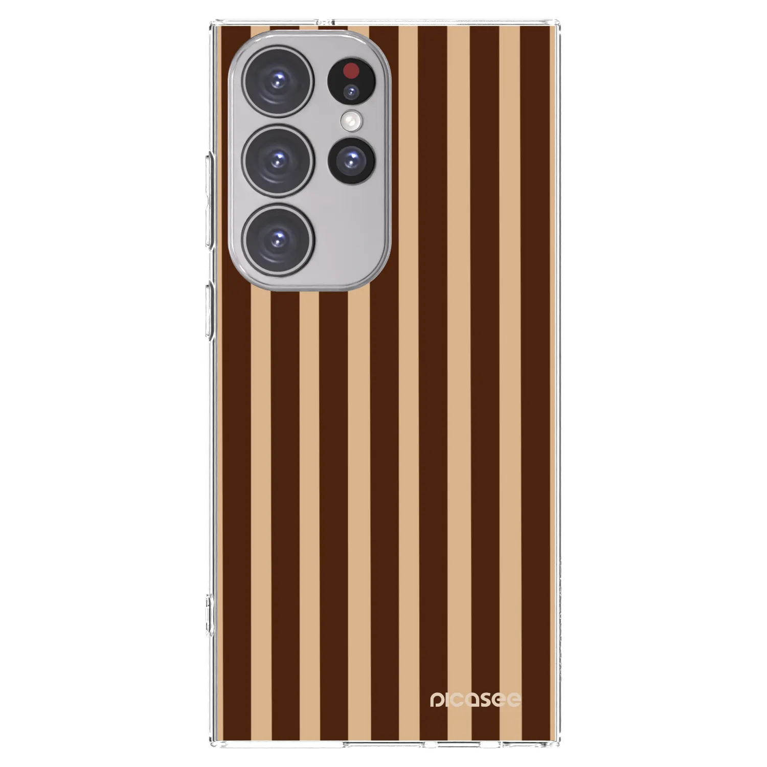 Picasee silikónový prehľadný obal pre Samsung Galaxy S23 Ultra 5G - Brown lines