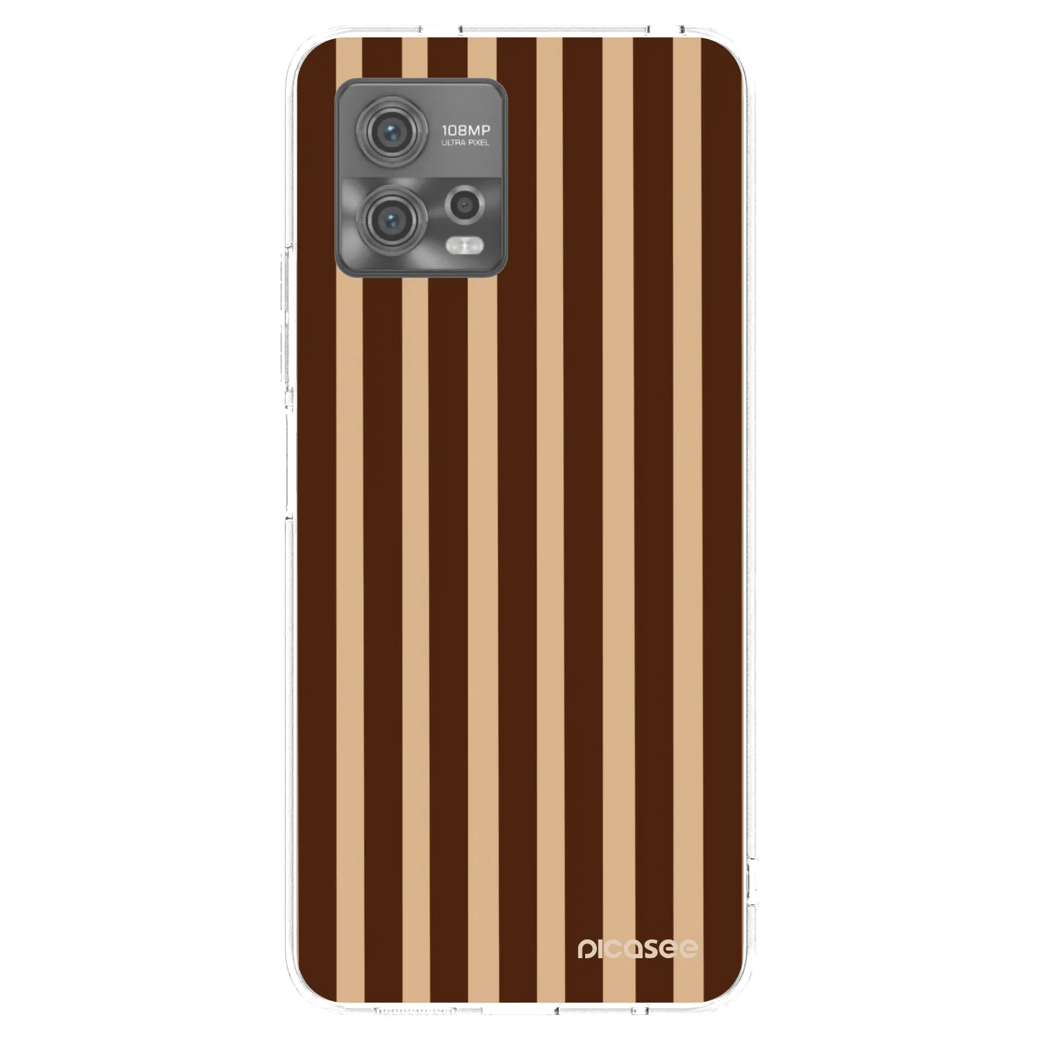 Picasee silikónový prehľadný obal pre Motorola Moto G72 - Brown lines