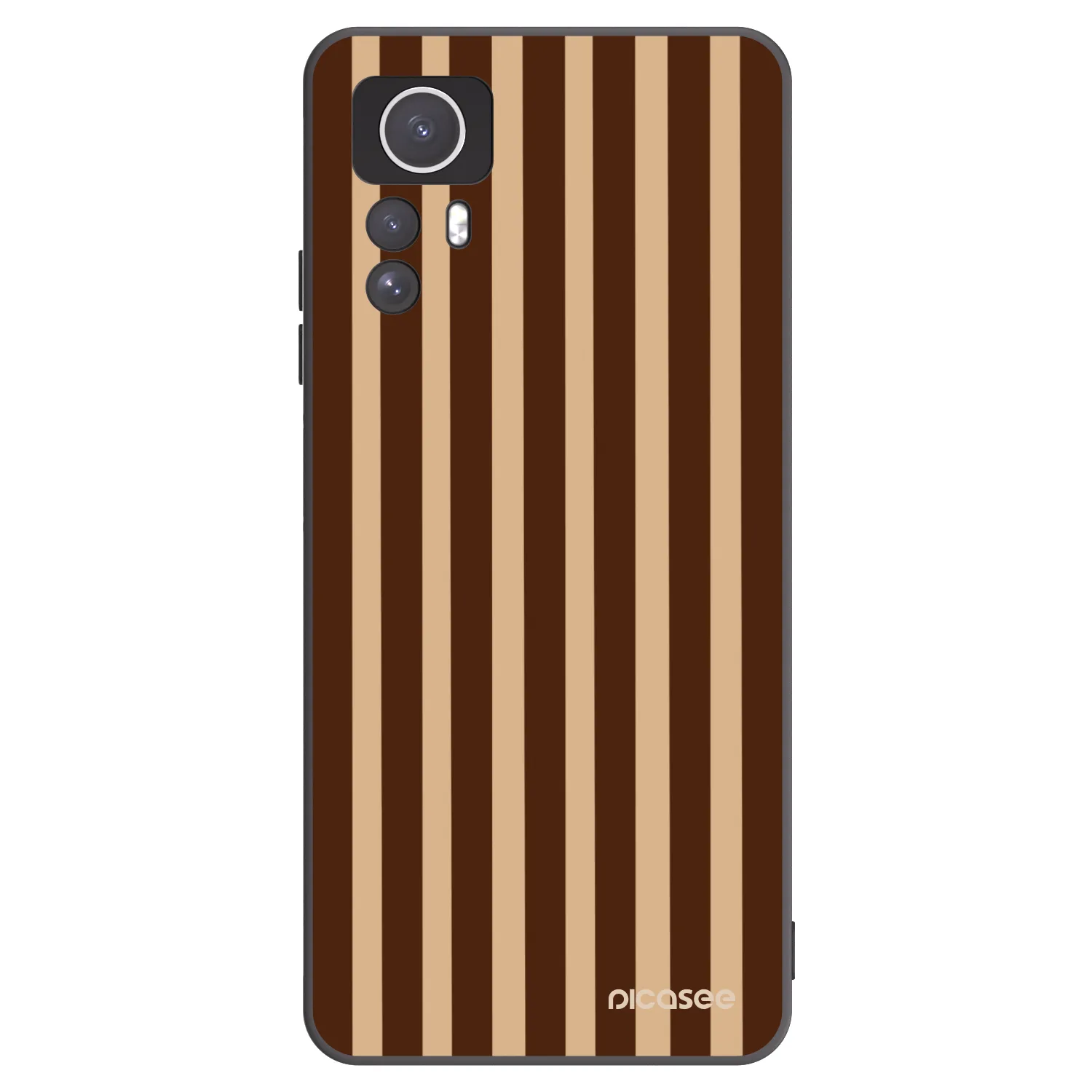 Picasee silikónový čierny obal pre Xiaomi Redmi Note 12S - Brown lines