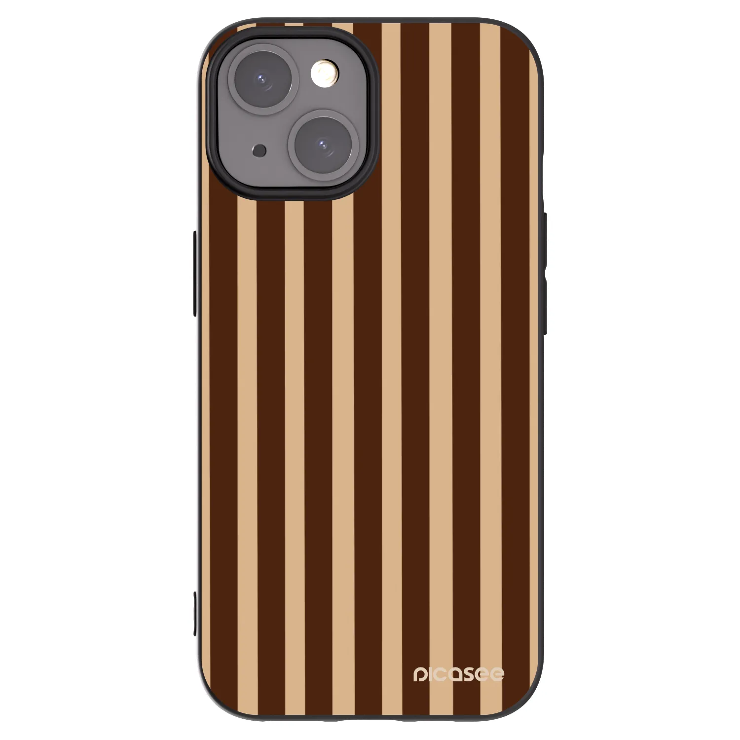 Picasee silikónový čierny obal pre Apple iPhone 15 - Brown lines