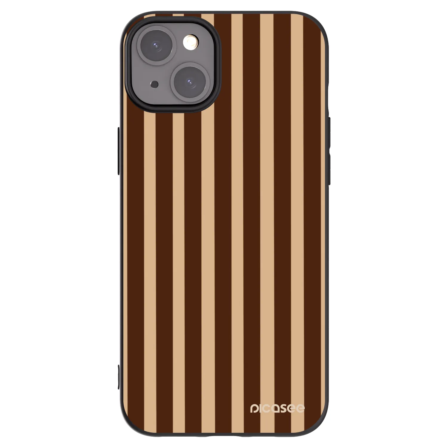 Picasee silikónový čierny obal pre Apple iPhone 15 Plus - Brown lines