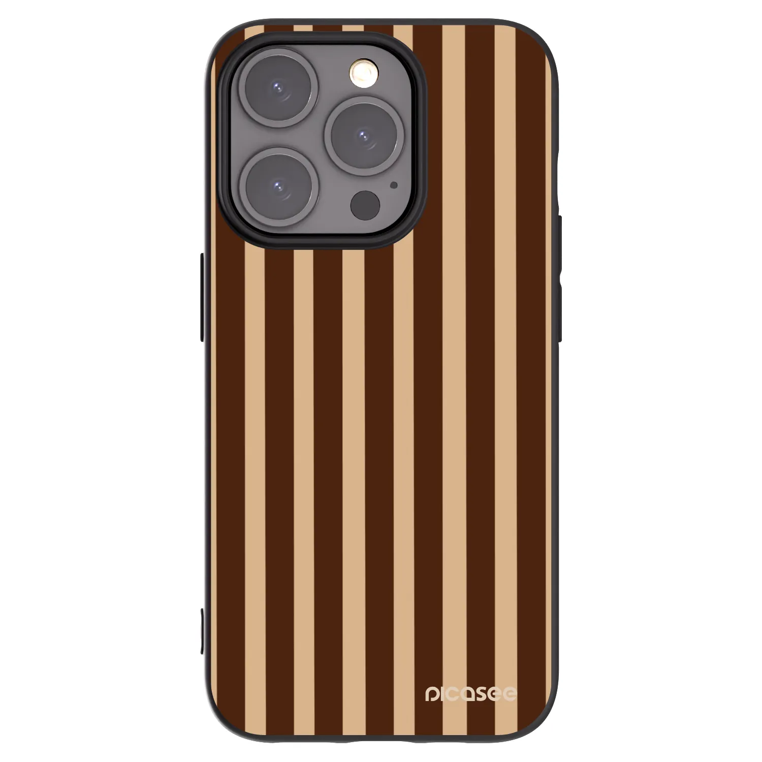Picasee silikónový čierny obal pre Apple iPhone 15 Pro - Brown lines