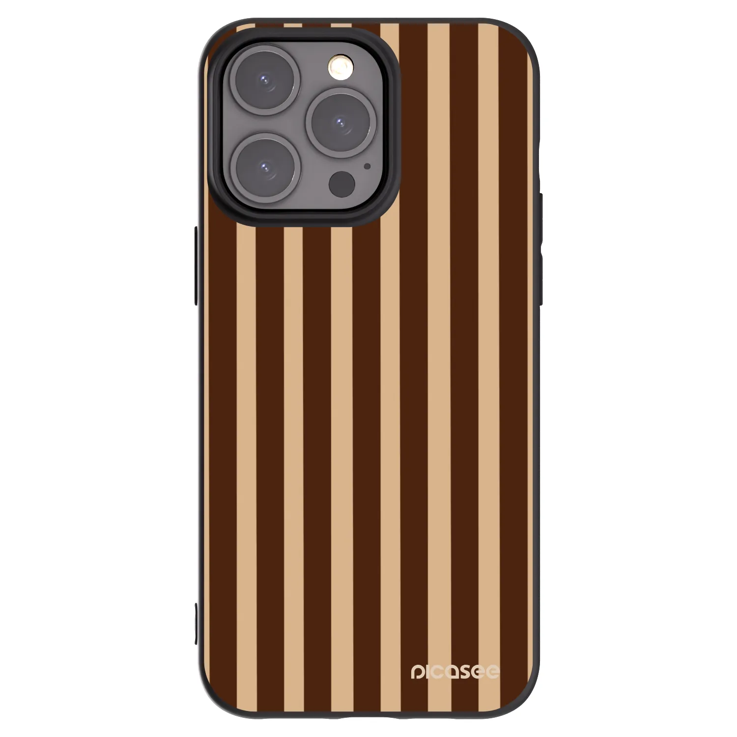 Picasee silikónový čierny obal pre Apple iPhone 15 Pro Max - Brown lines