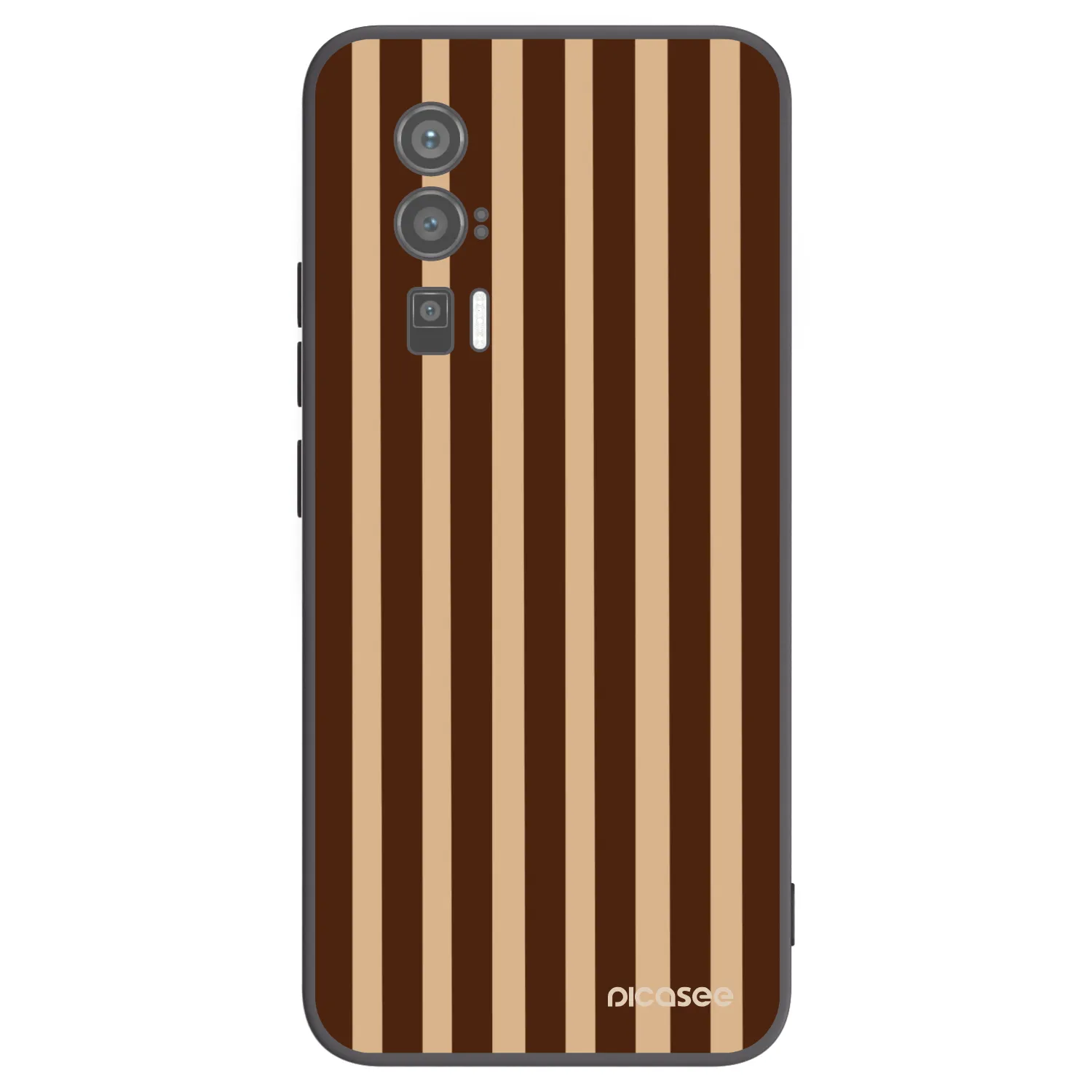 Picasee silikónový čierny obal pre Xiaomi Poco F5 Pro 5G - Brown lines