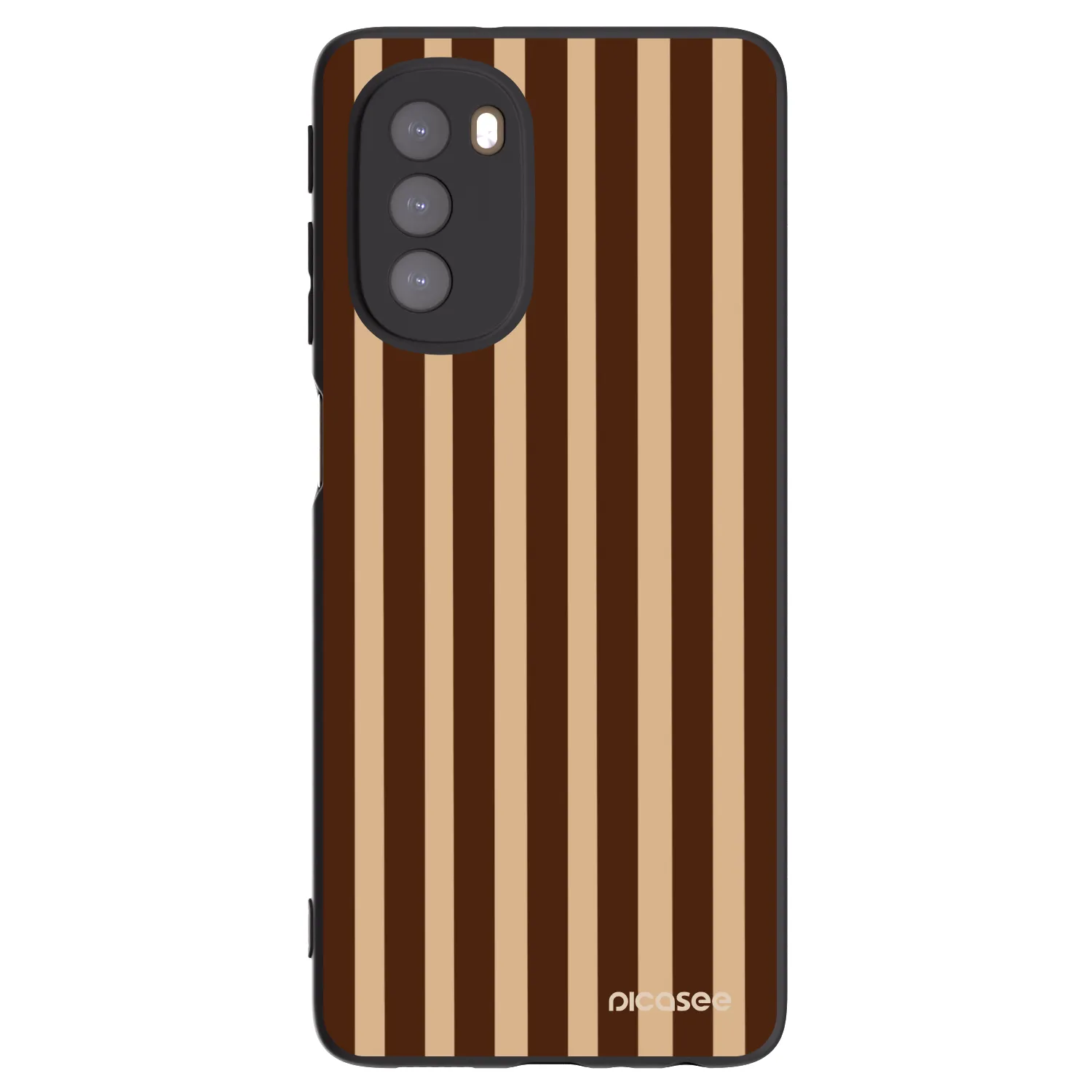 Picasee silikónový čierny obal pre Motorola Moto G51 - Brown lines
