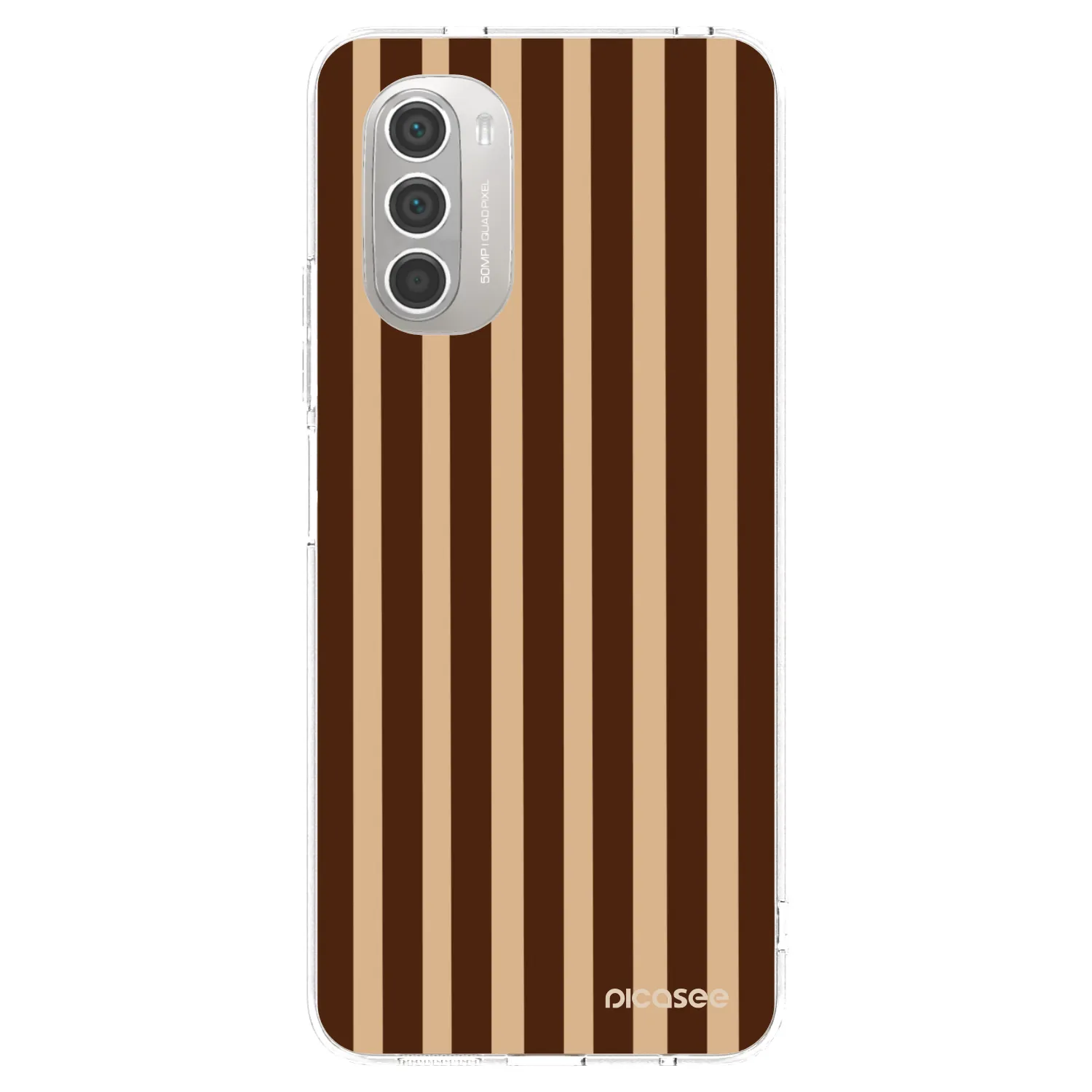 Picasee silikónový prehľadný obal pre Motorola Moto G51 - Brown lines