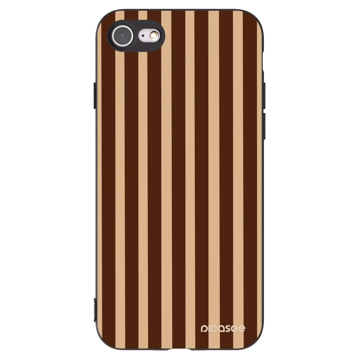 Picasee silikónový čierny obal pre Apple iPhone 7 - Brown lines