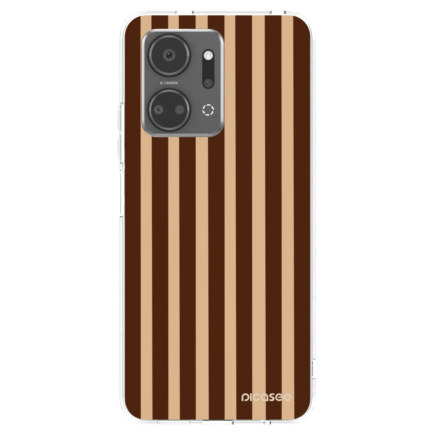 Picasee silikónový prehľadný obal pre Honor X7a - Brown lines