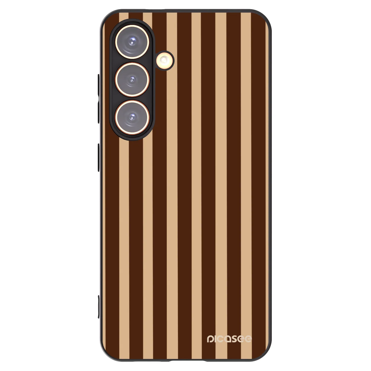 Picasee silikónový čierny obal pre Samsung Galaxy S24 S921B 5G - Brown lines