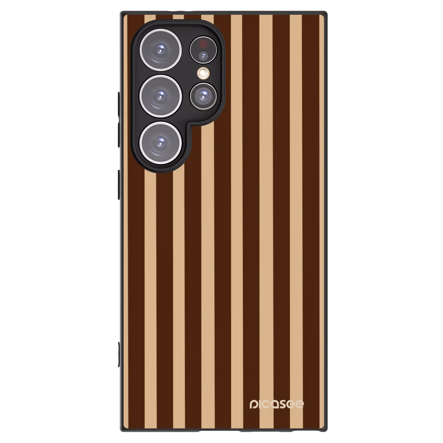 Picasee silikónový čierny obal pre Samsung Galaxy S24 Ultra S928B 5G - Brown lines