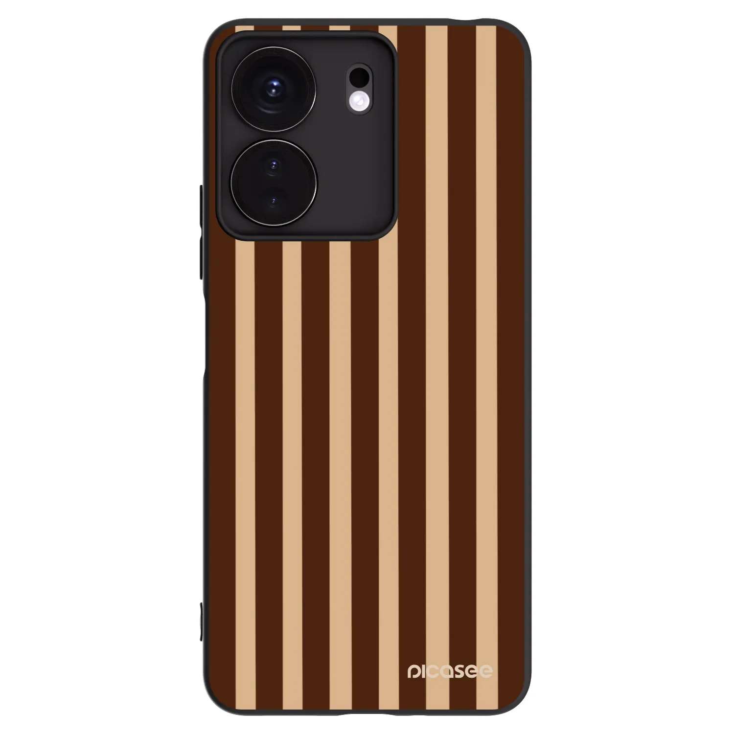 Picasee silikónový čierny obal pre Xiaomi Redmi 13C 4G - Brown lines