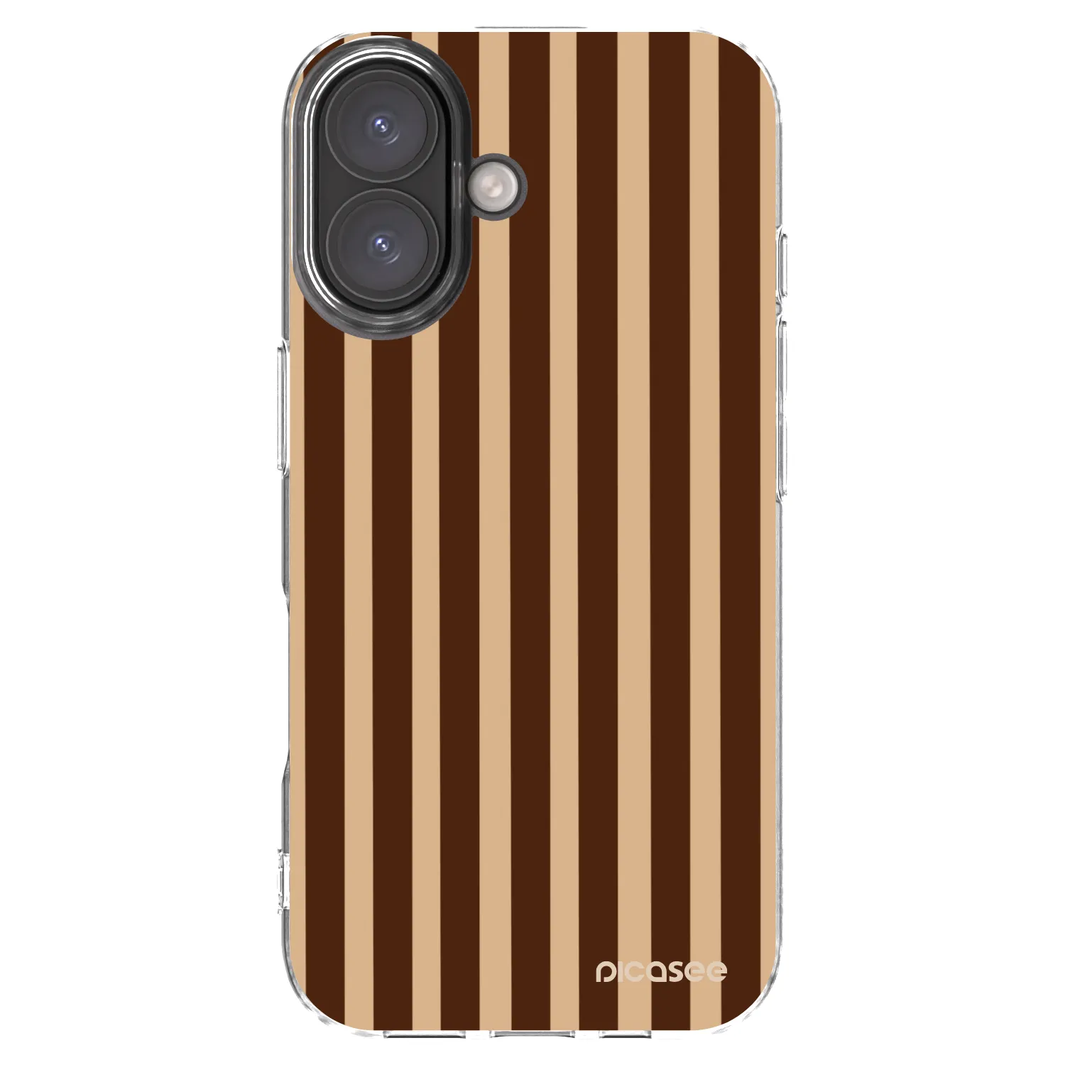 Picasee silikónový prehľadný obal pre Apple iPhone 16 - Brown lines