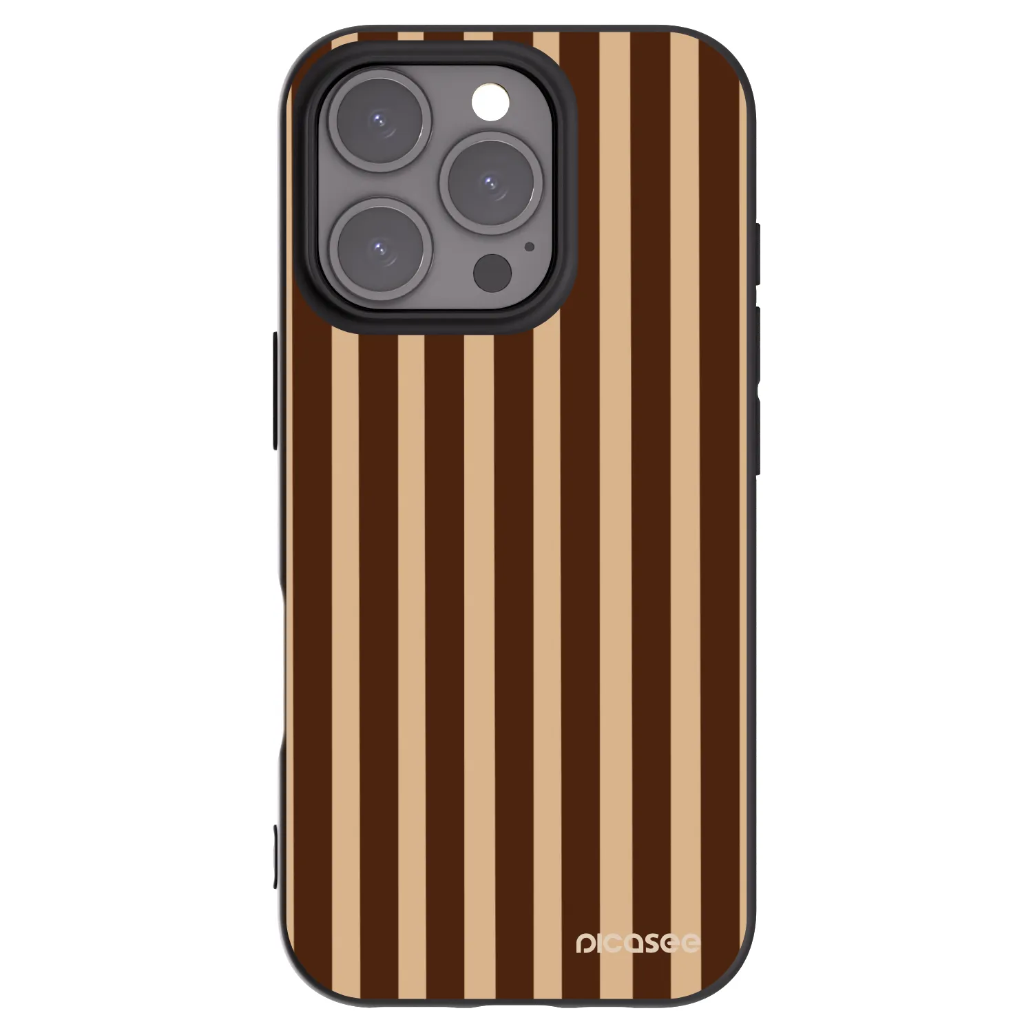 Picasee silikónový čierny obal pre Apple iPhone 16 Pro - Brown lines