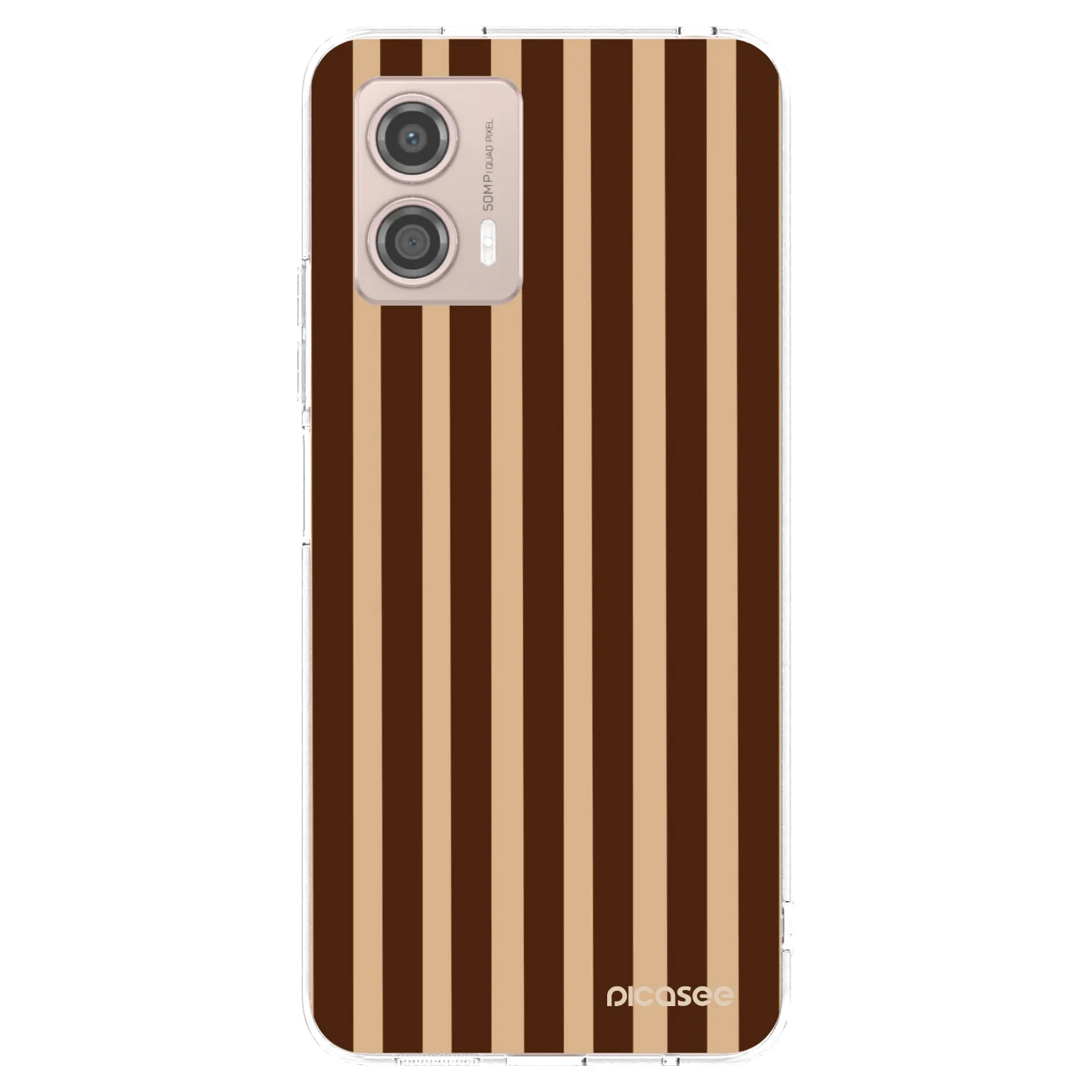 Picasee silikónový prehľadný obal pre Motorola Moto G53 5G - Brown lines