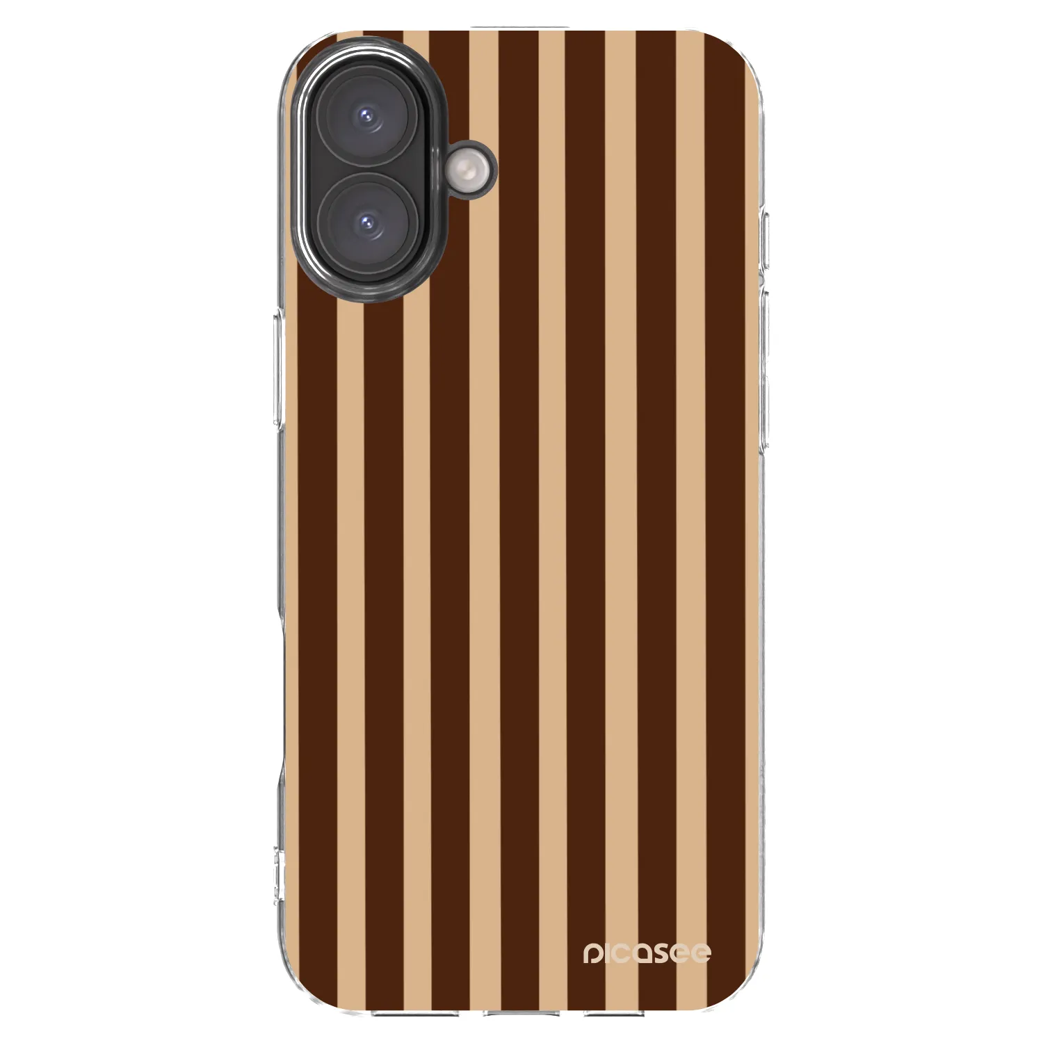 Picasee silikónový prehľadný obal pre Apple iPhone 16 Plus - Brown lines