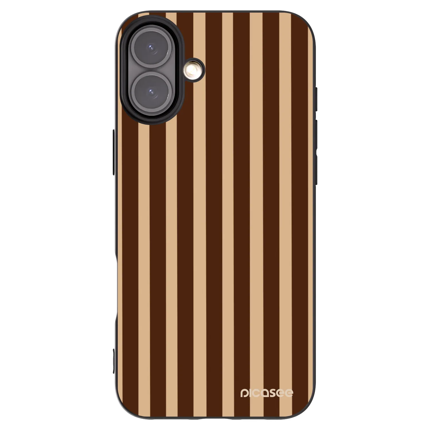 Picasee silikónový čierny obal pre Apple iPhone 16 Plus - Brown lines