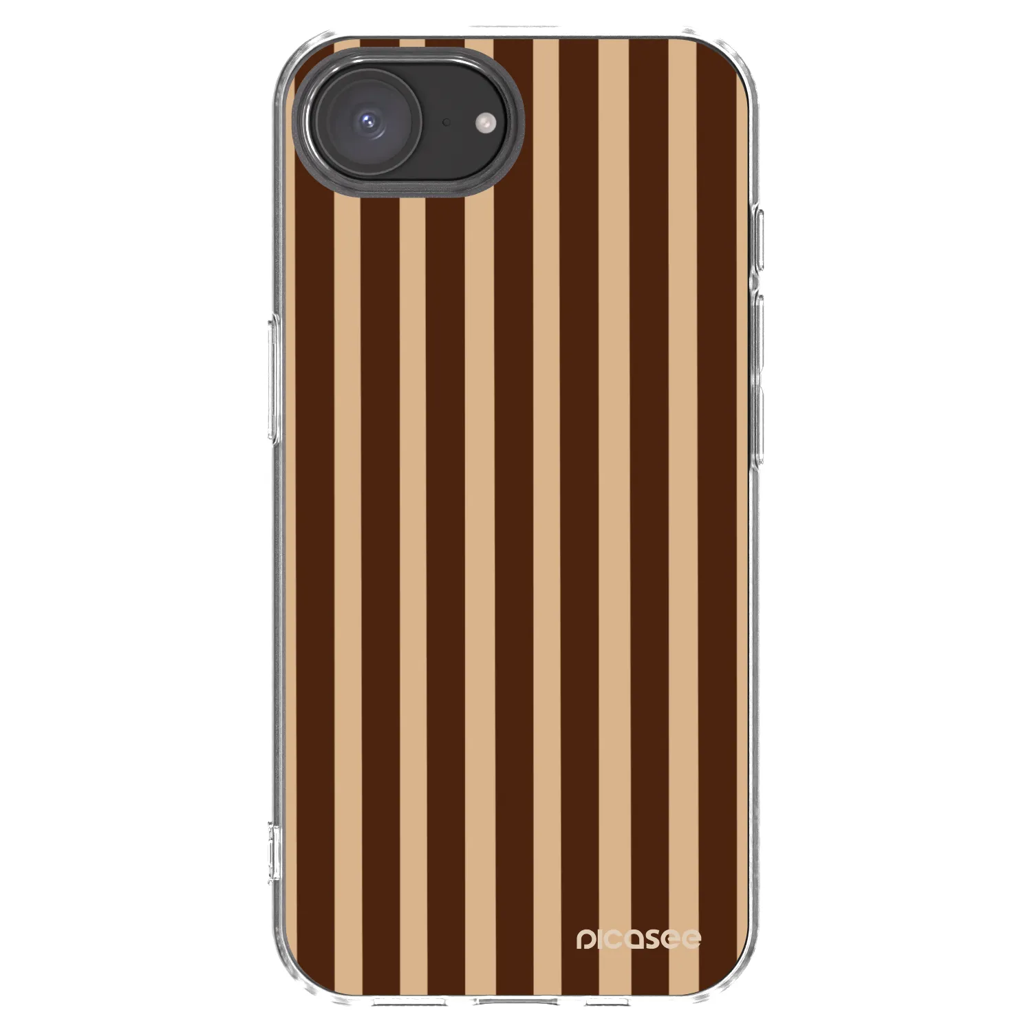 Picasee silikónový prehľadný obal pre Apple iPhone 16e - Brown lines