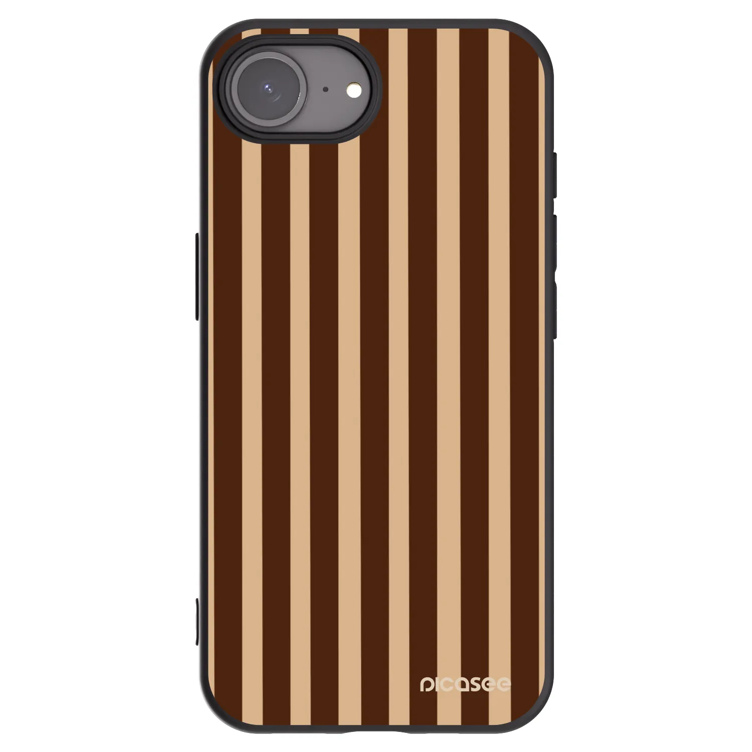 Picasee silikónový čierny obal pre Apple iPhone 16e - Brown lines
