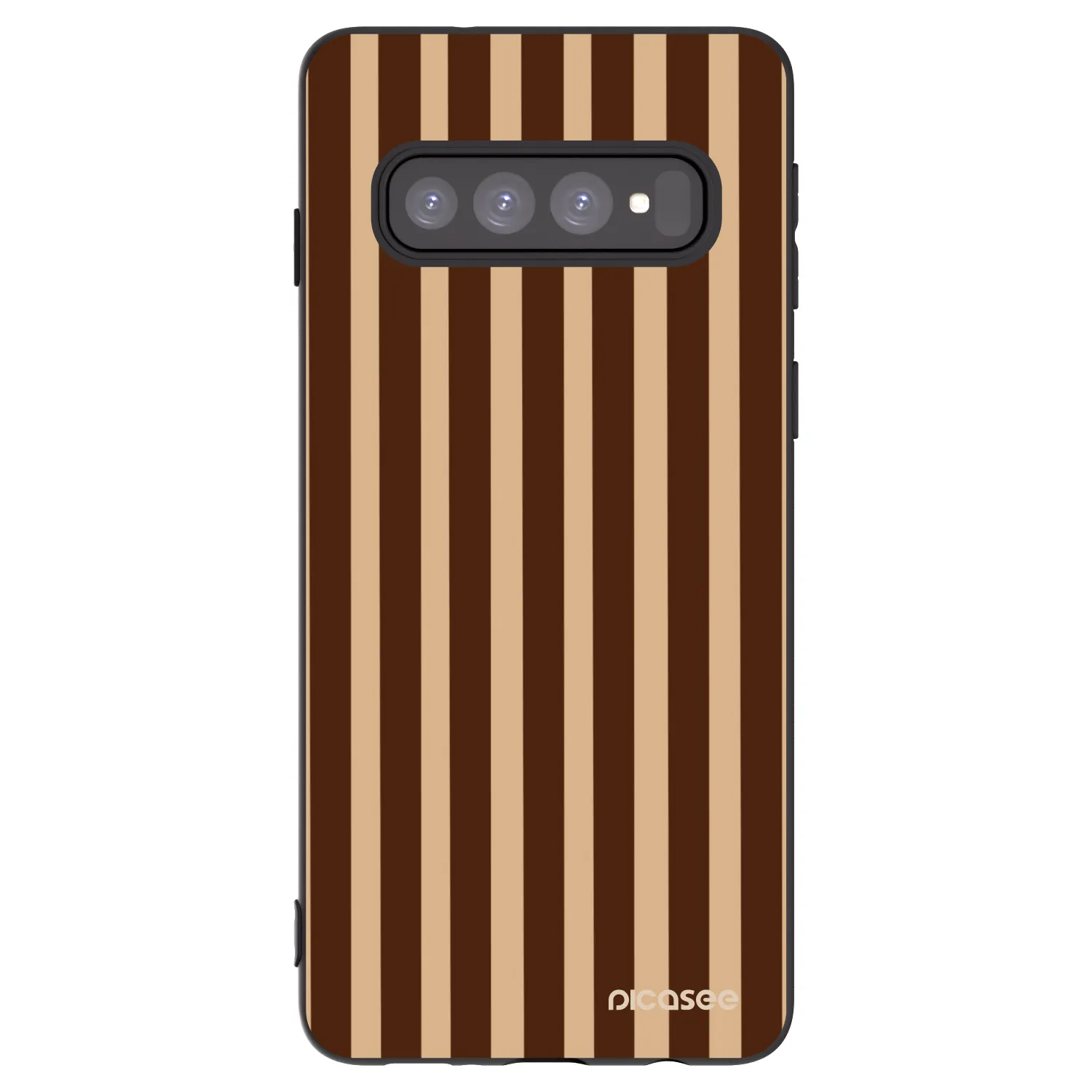 Picasee silikónový čierny obal pre Samsung Galaxy S10 G973 - Brown lines