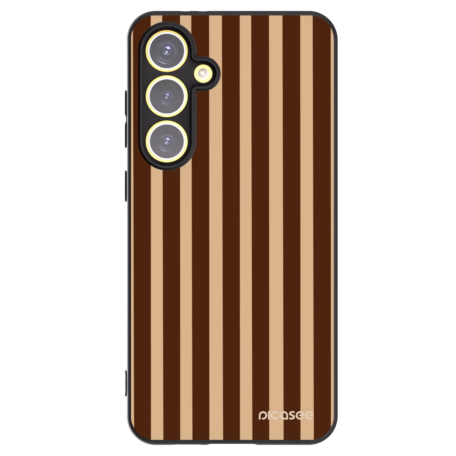 Picasee silikónový čierny obal pre Samsung Galaxy S24 FE S721B - Brown lines