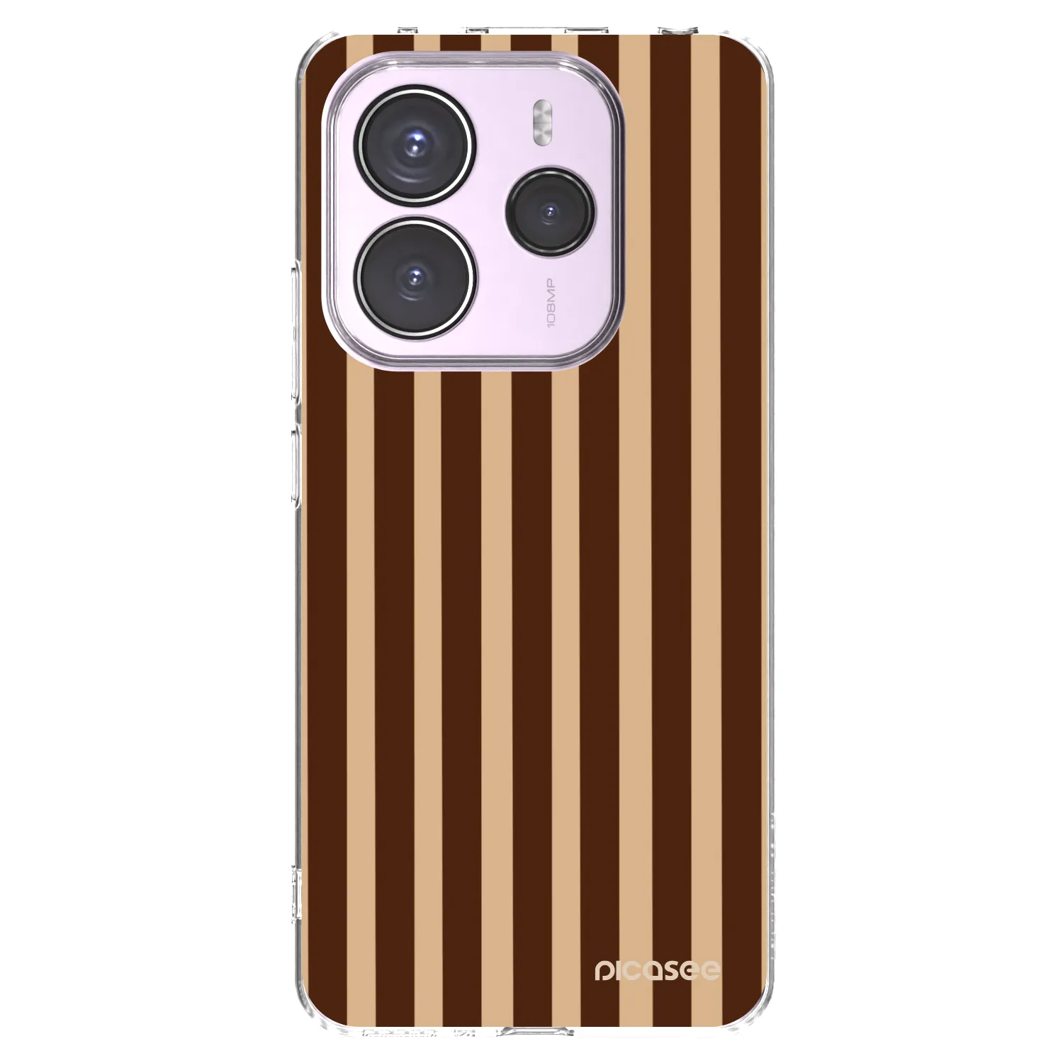 Picasee silikónový prehľadný obal pre Xiaomi Redmi Note 14 5G - Brown lines