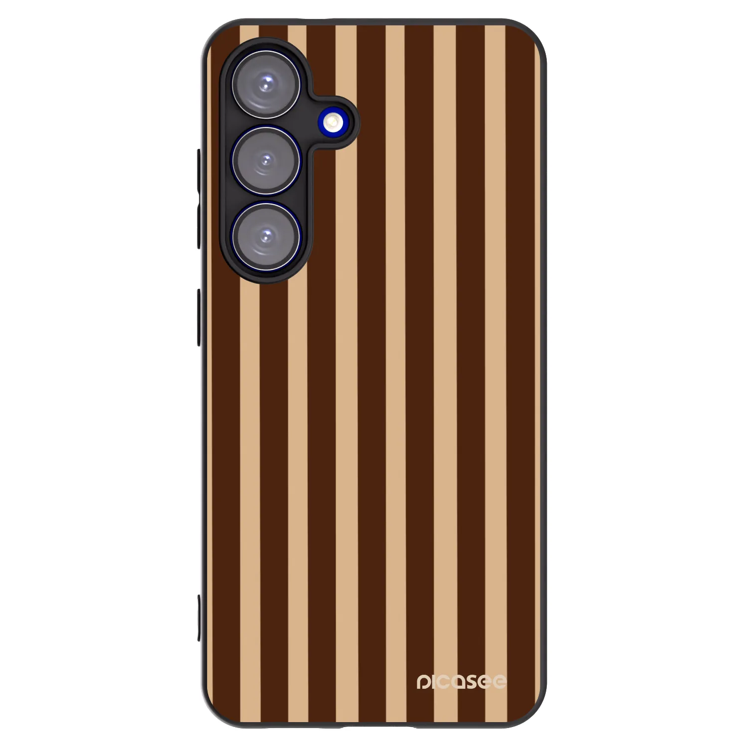 Picasee silikónový čierny obal pre Samsung Galaxy S25 5G - Brown lines