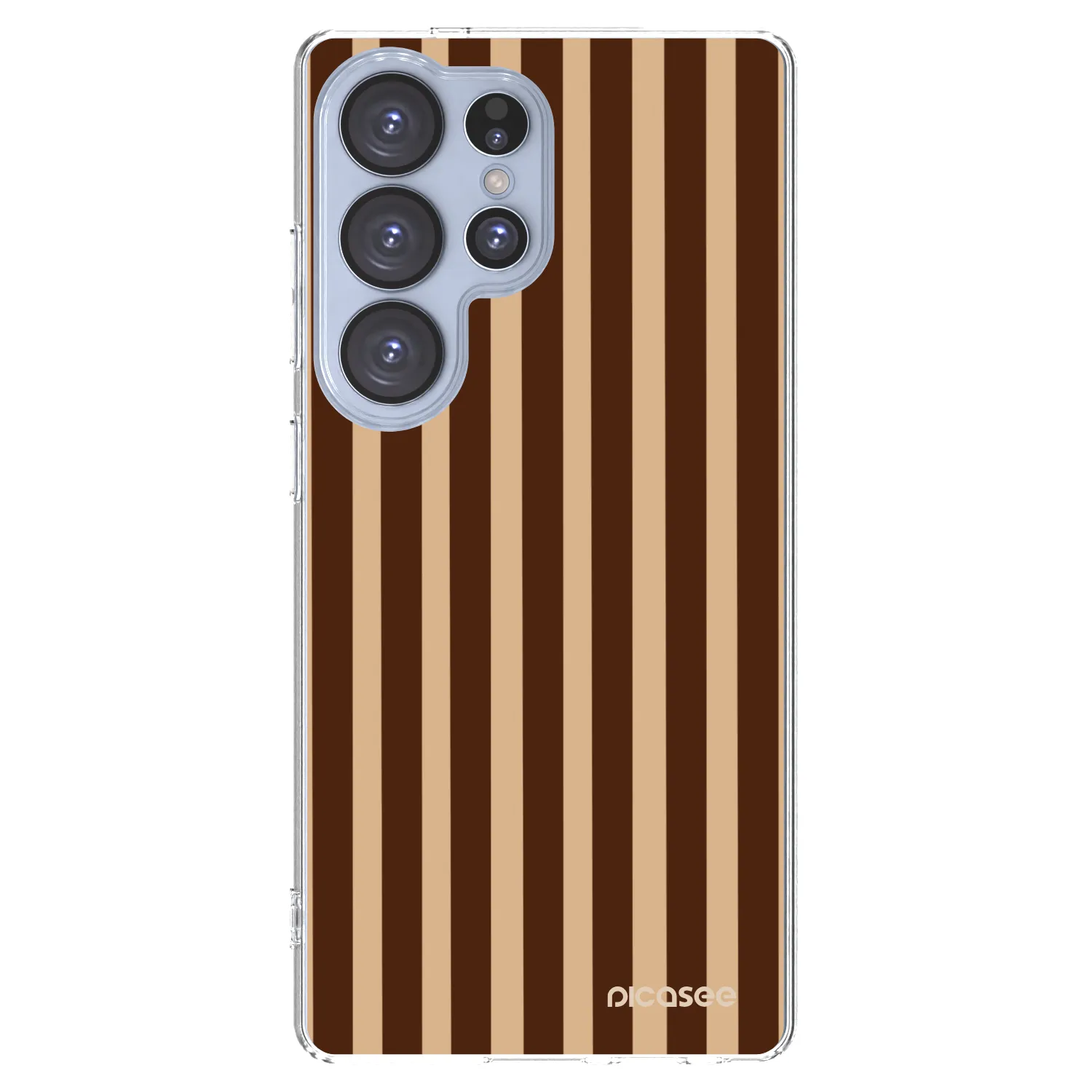 Picasee silikónový prehľadný obal pre Samsung Galaxy S25 Ultra 5G - Brown lines