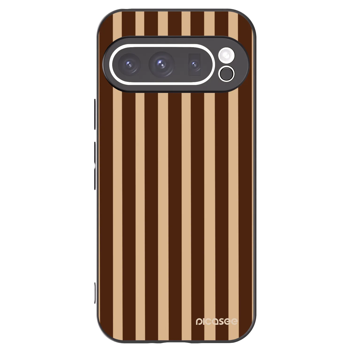 Picasee silikónový čierny obal pre Google Pixel 9 Pro - Brown lines
