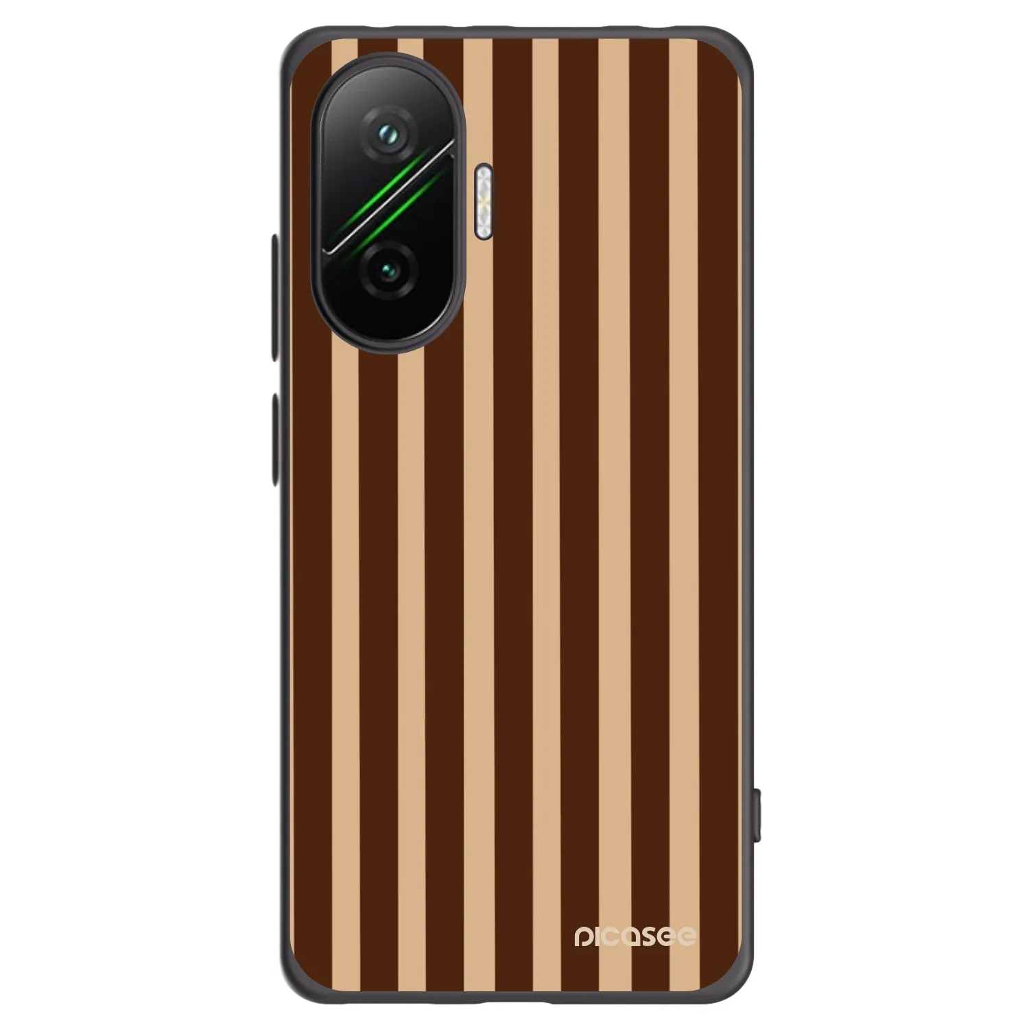 Picasee silikónový čierny obal pre Xiaomi Poco F7 5G - Brown lines