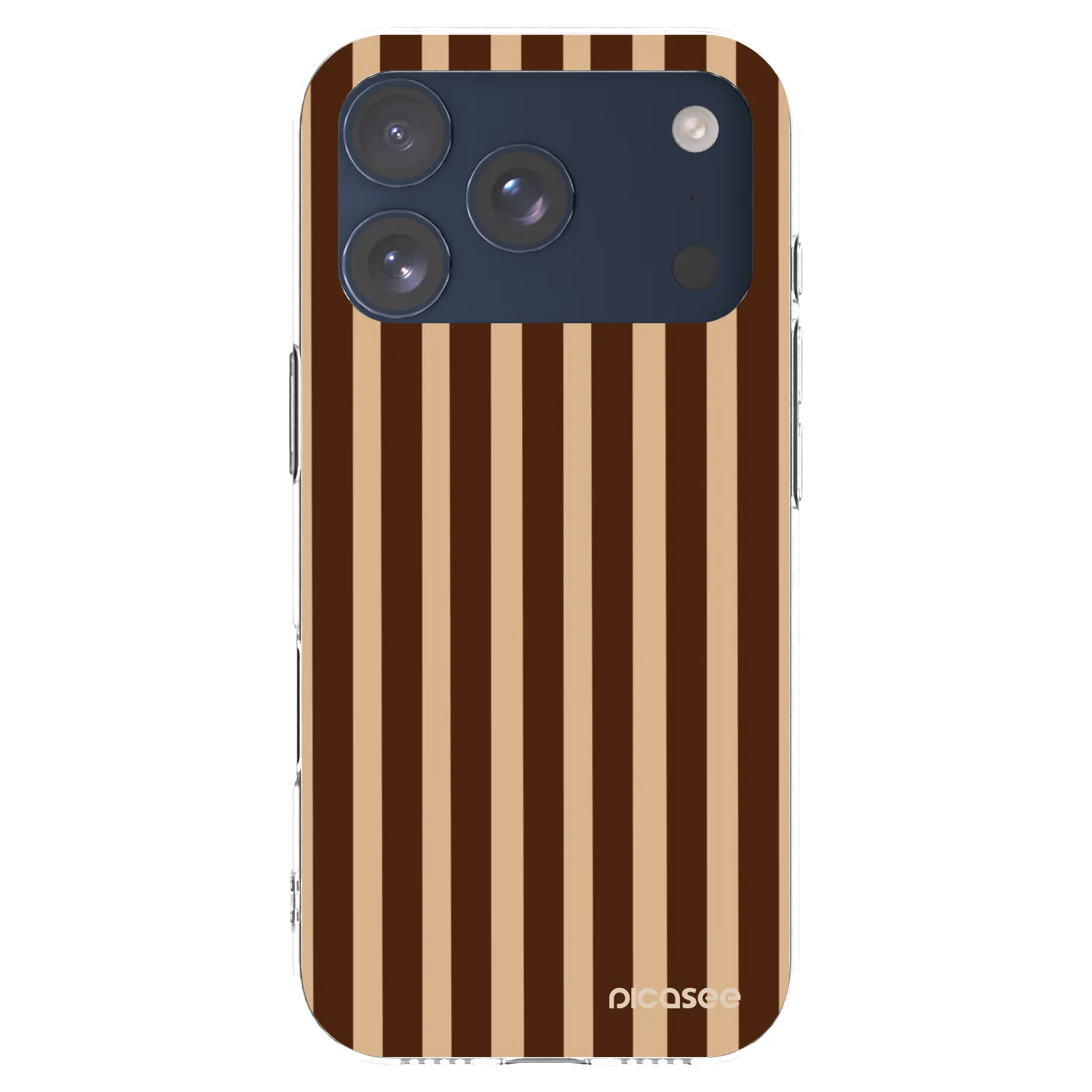Picasee silikónový prehľadný obal pre Apple iPhone 17 Pro - Brown lines