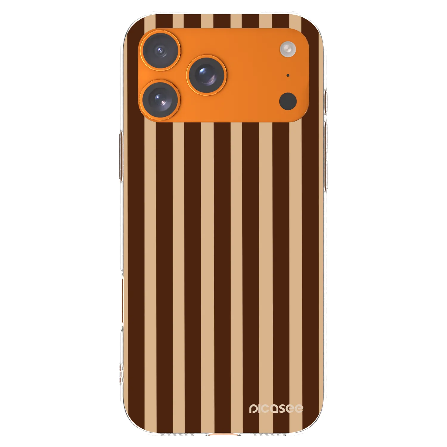 Picasee silikónový prehľadný obal pre Apple iPhone 17 Pro Max - Brown lines