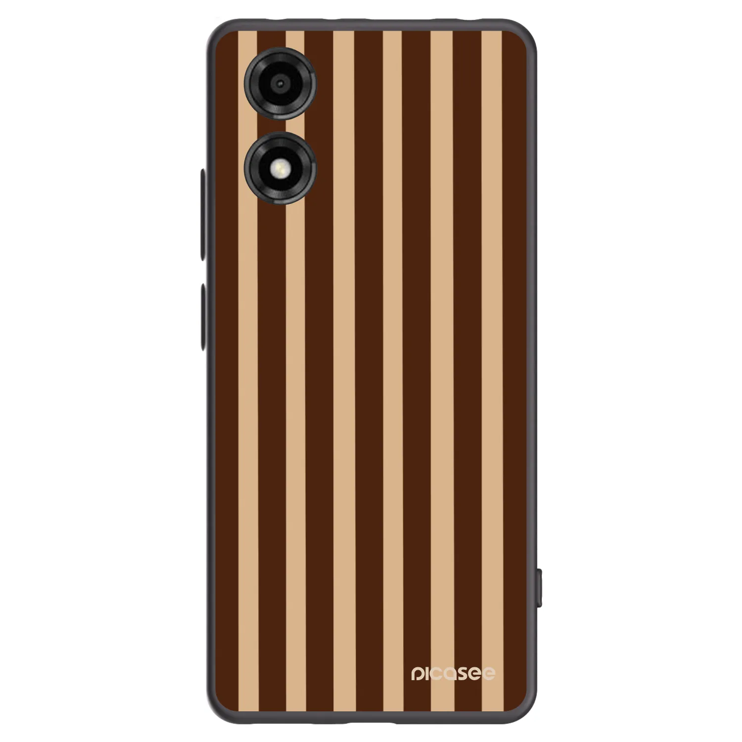 Picasee silikónový čierny obal pre Motorola Moto E14 - Brown lines
