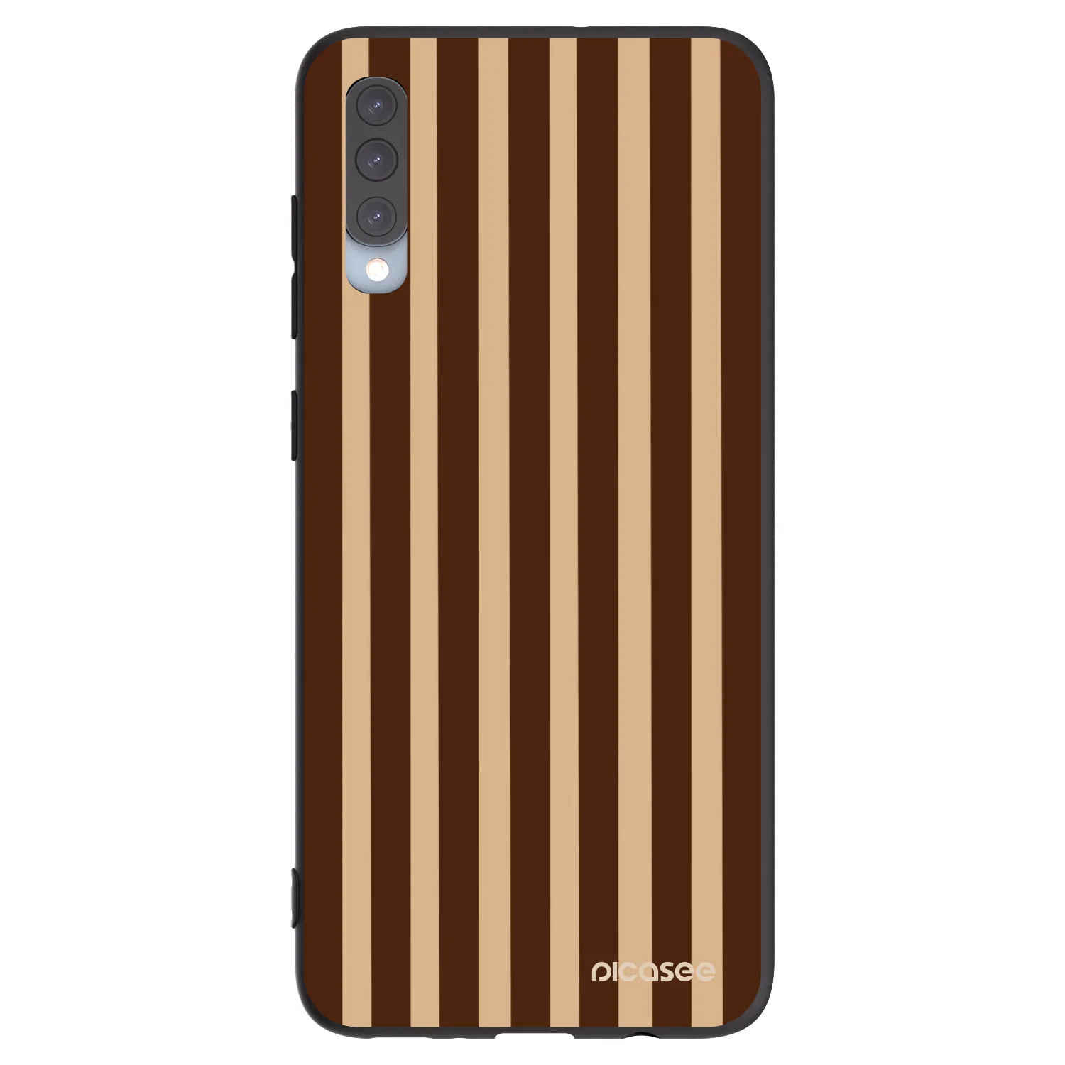 Picasee silikónový čierny obal pre Samsung Galaxy A70 A705F - Brown lines